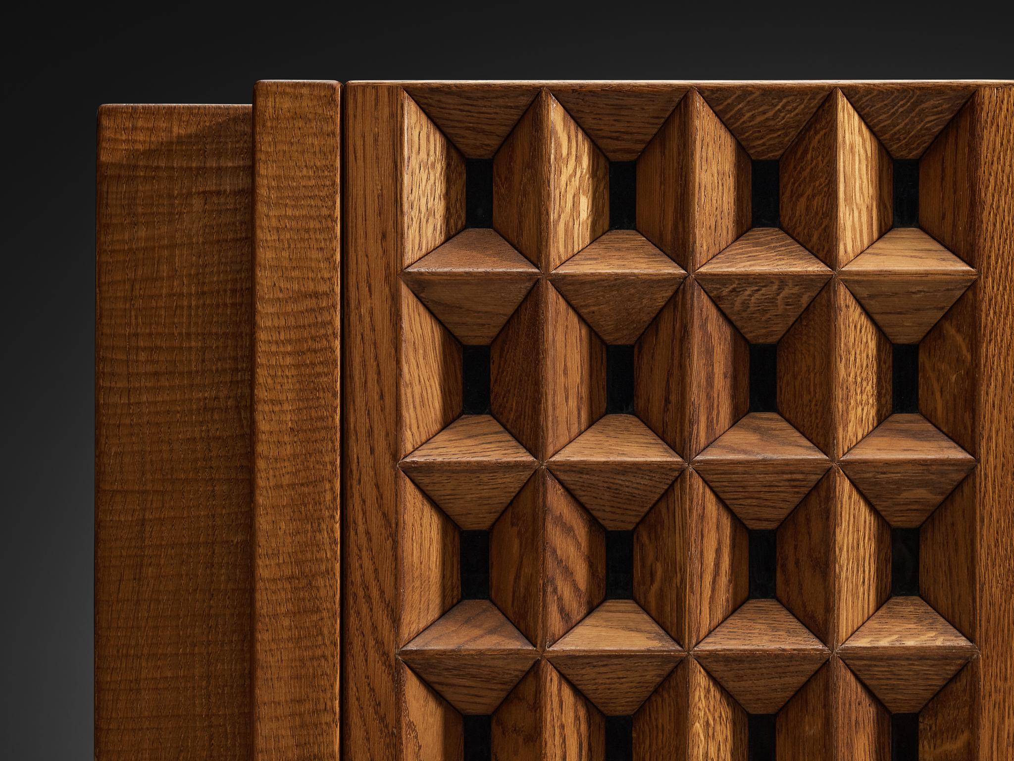 Post-Modern Giuseppe Rivadossi for Officina Rivadossi Cabinet in Oak For Sale