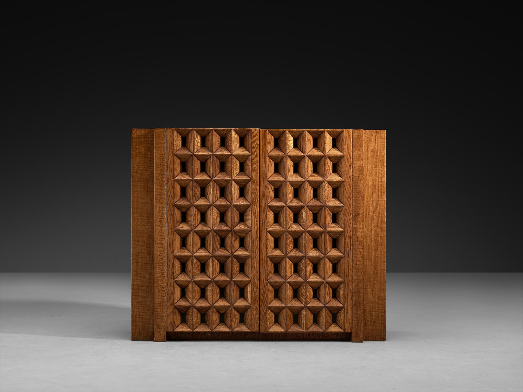 Italian Giuseppe Rivadossi for Officina Rivadossi Cabinet in Oak For Sale