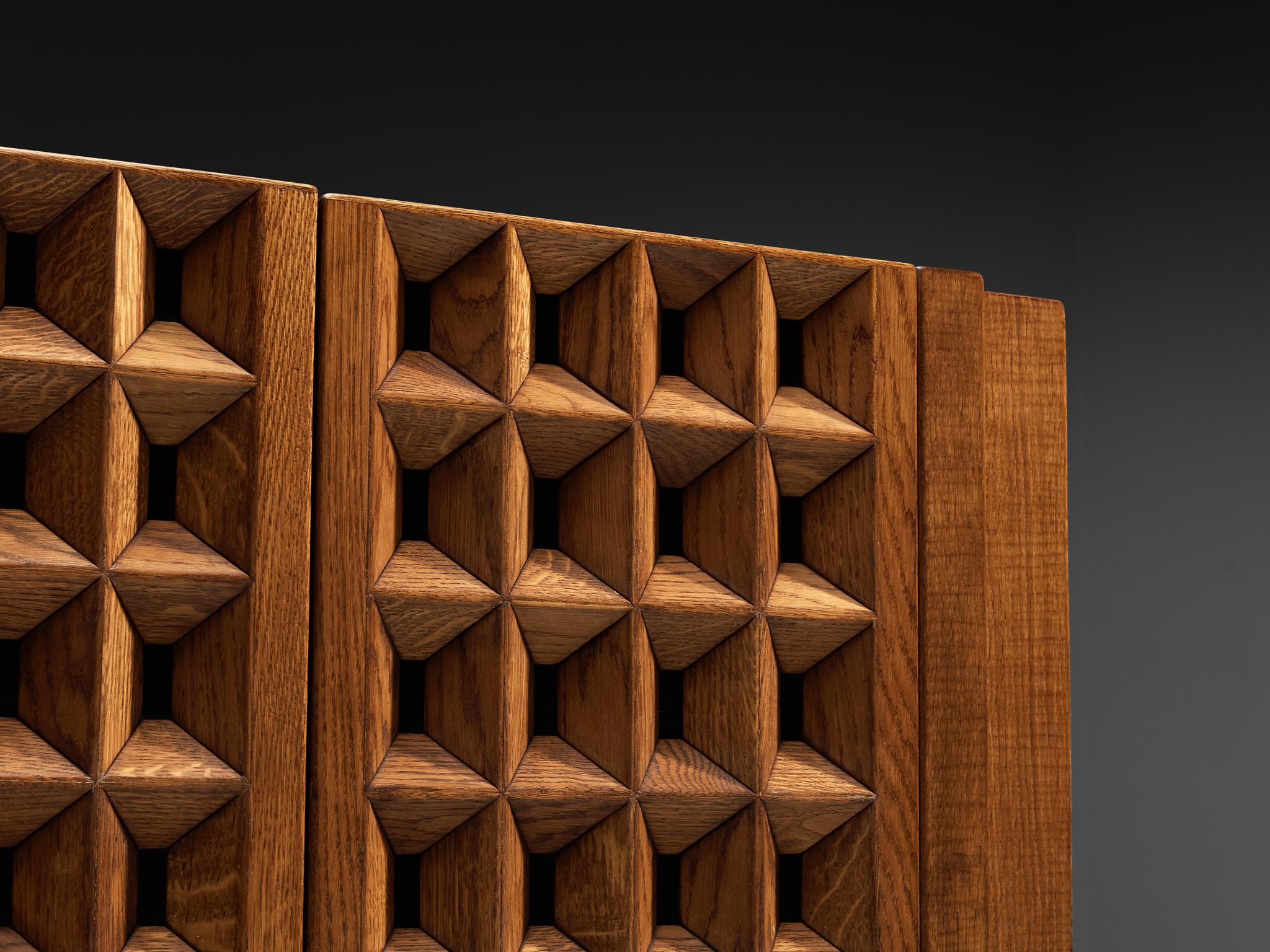 Giuseppe Rivadossi for Officina Rivadossi Cabinet in Oak For Sale 1