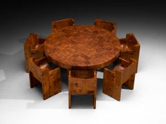 Giuseppe Rivadossi para Officina Rivadossi Juego de comedor de pino tallado