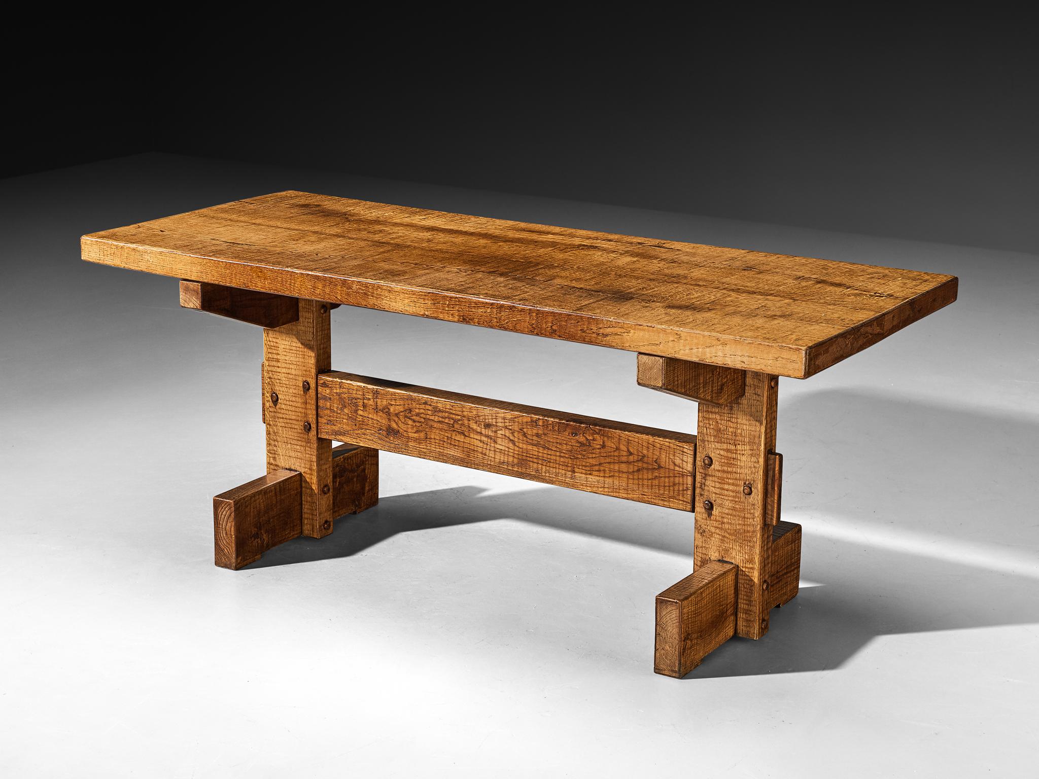 Giuseppe Rivadossi for Officina Rivadossi Dining Table in Oak For Sale 4