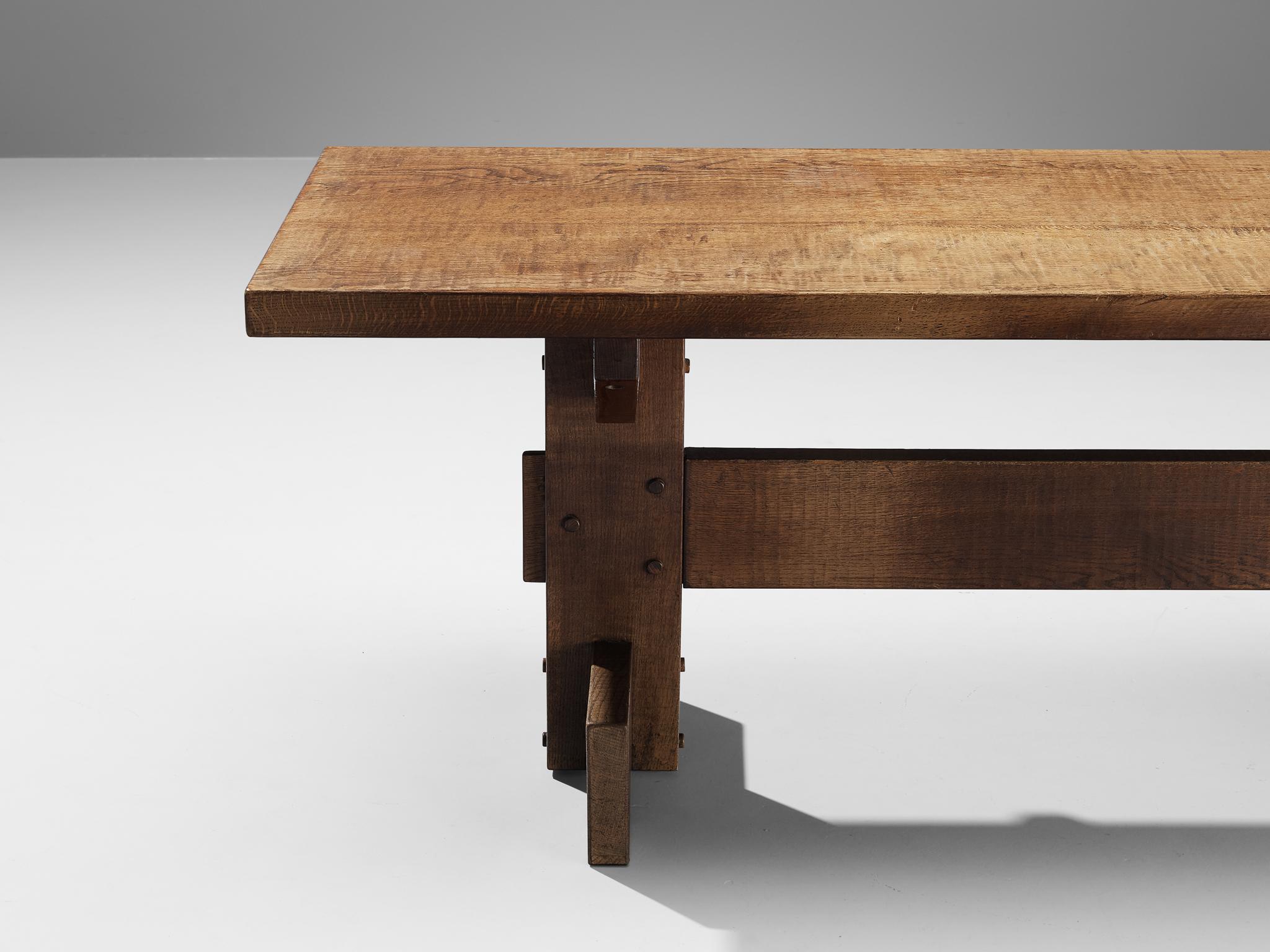 Giuseppe Rivadossi for Officina Rivadossi Dining Table in Oak In Good Condition In Waalwijk, NL
