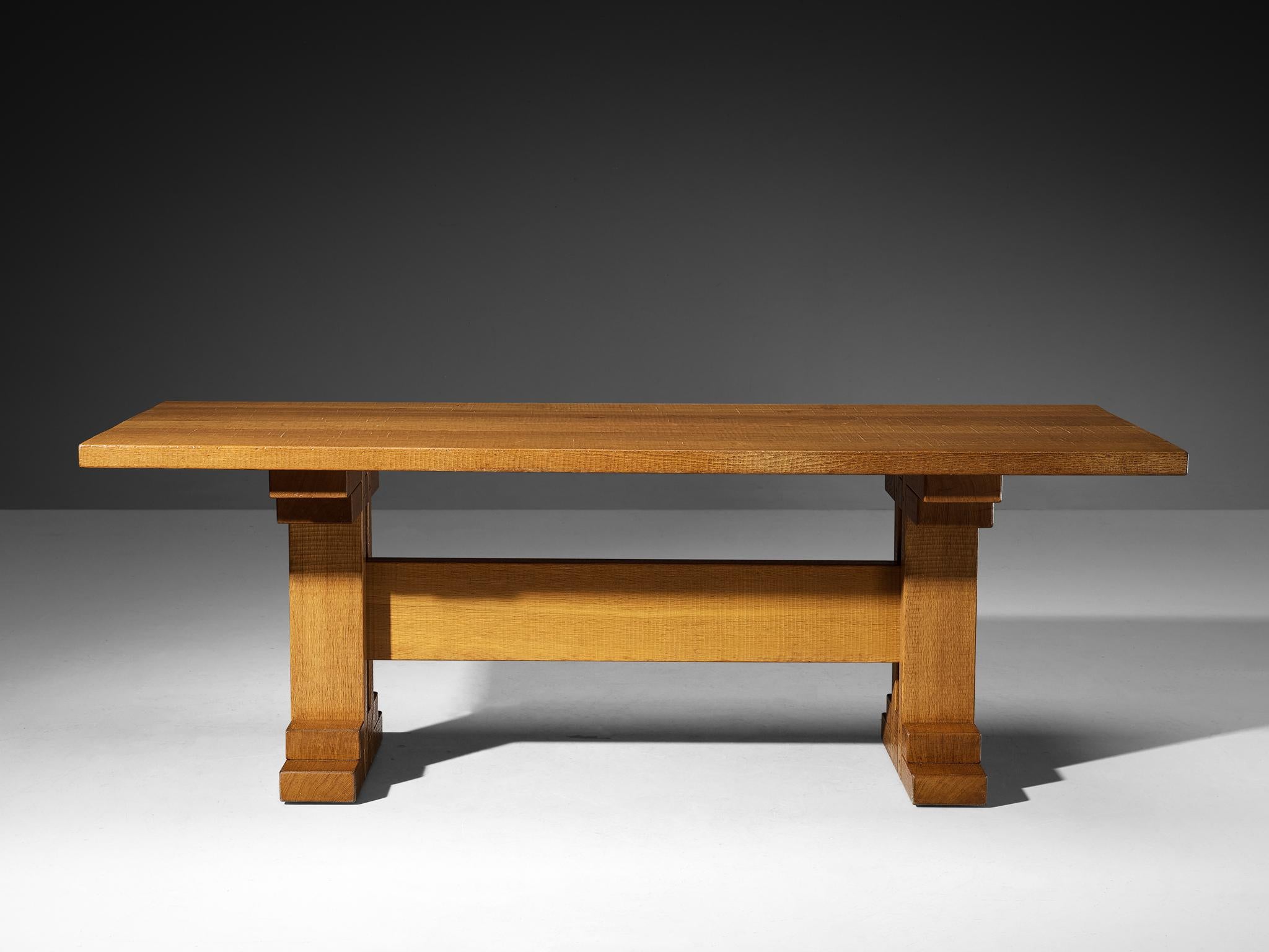 Table de salle à manger en chêne Giuseppe Rivadossi pour Officina Rivadossi Bon état - En vente à Waalwijk, NL