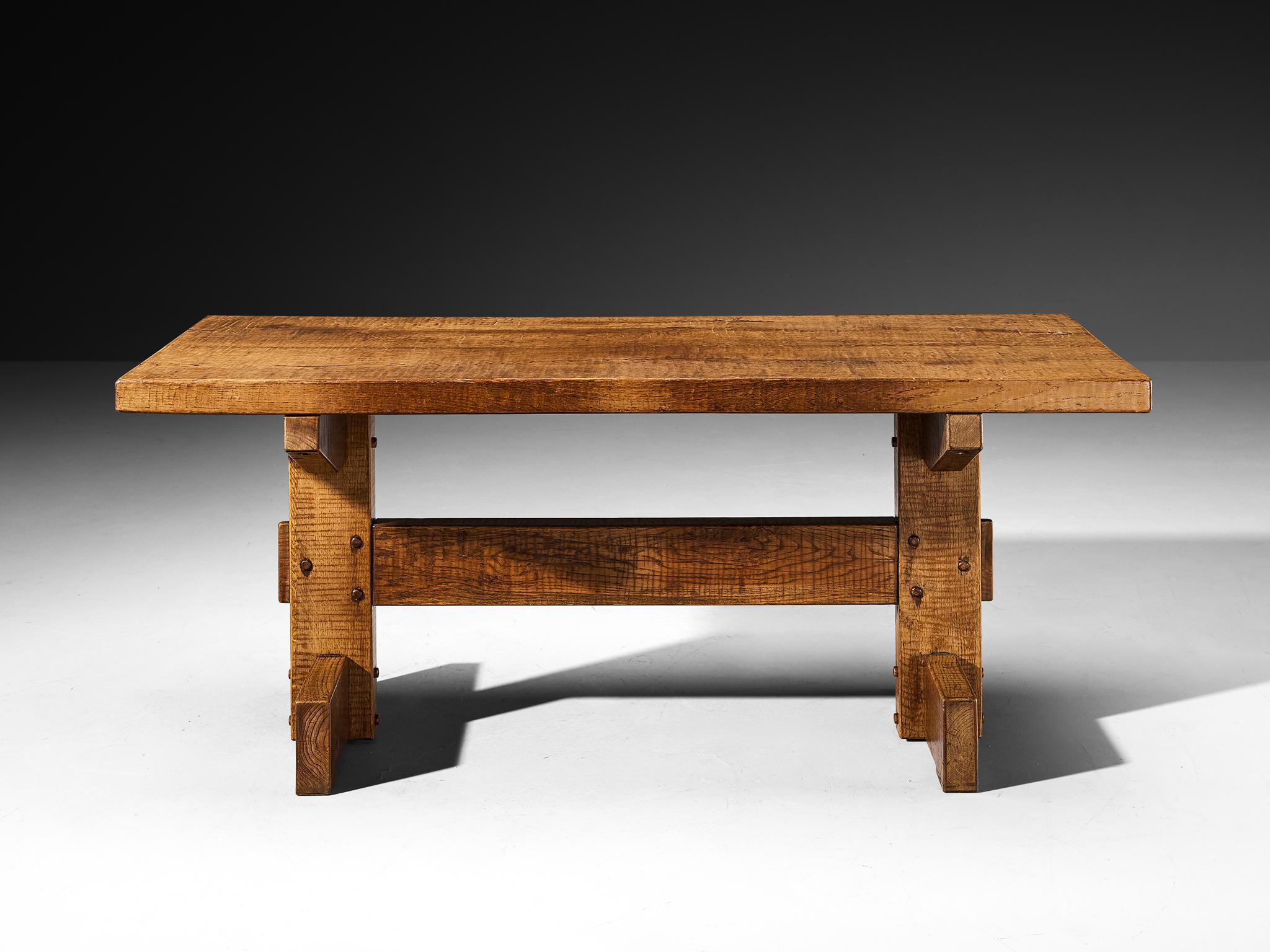 Giuseppe Rivadossi for Officina Rivadossi Dining Table in Oak In Good Condition For Sale In Waalwijk, NL