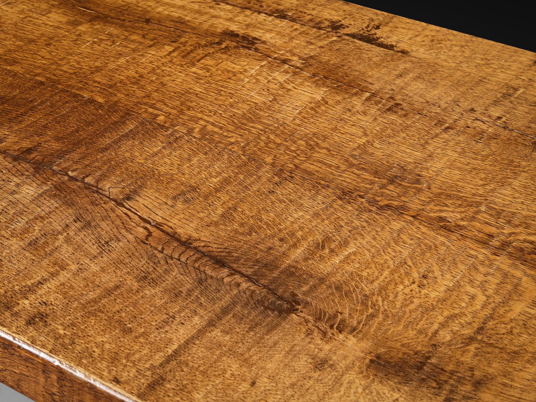 Late 20th Century Giuseppe Rivadossi for Officina Rivadossi Dining Table in Oak For Sale