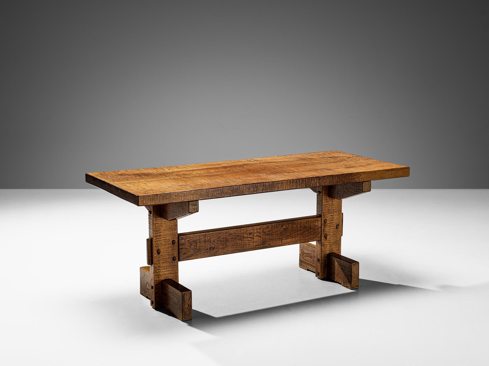 Giuseppe Rivadossi for Officina Rivadossi Dining Table in Oak  For Sale 1