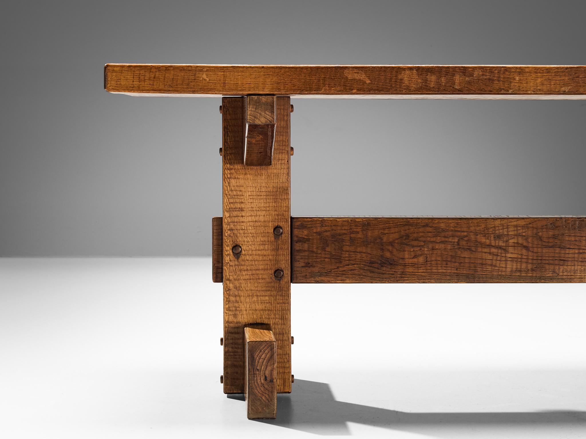Giuseppe Rivadossi for Officina Rivadossi Dining Table in Oak  For Sale 2