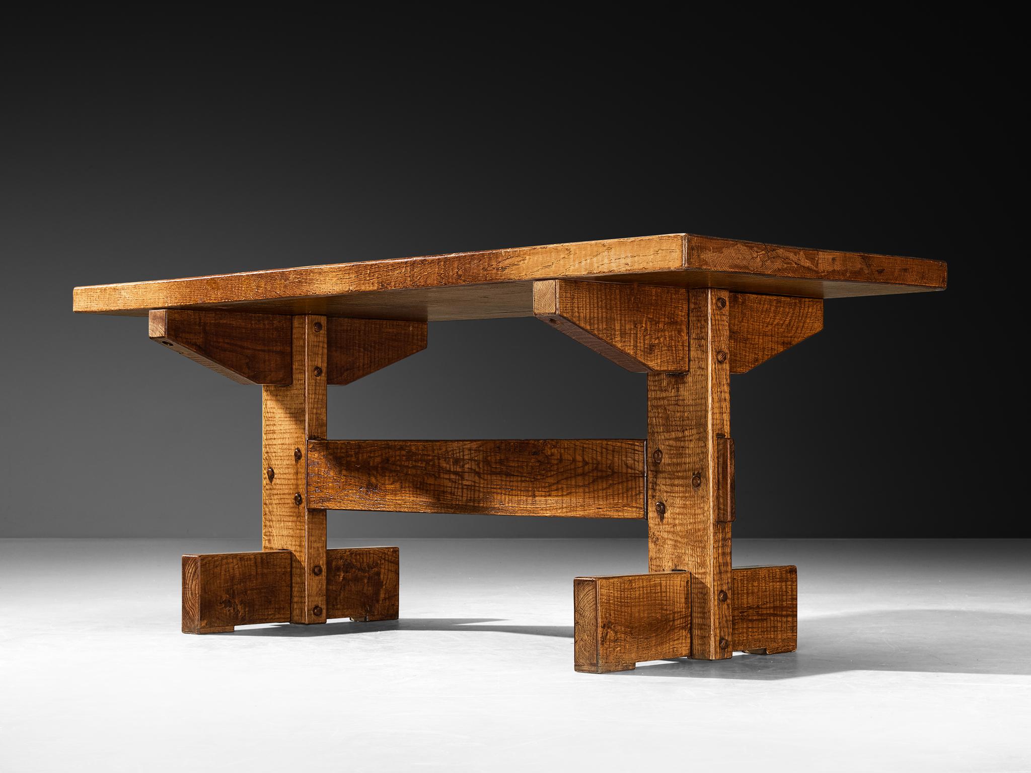 Giuseppe Rivadossi for Officina Rivadossi Dining Table in Oak For Sale 2