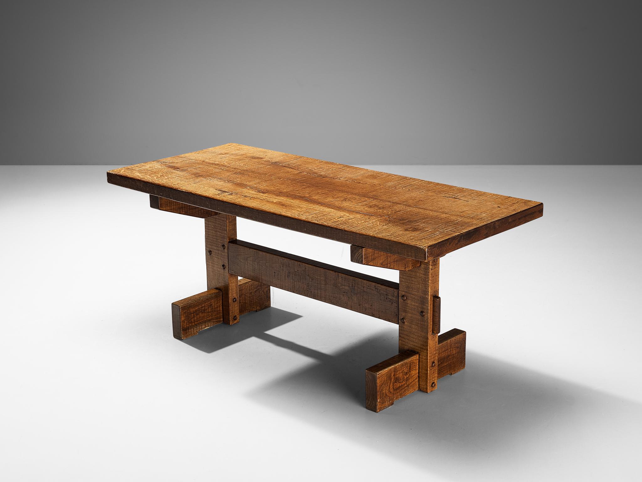 Giuseppe Rivadossi for Officina Rivadossi Dining Table in Oak  For Sale 3