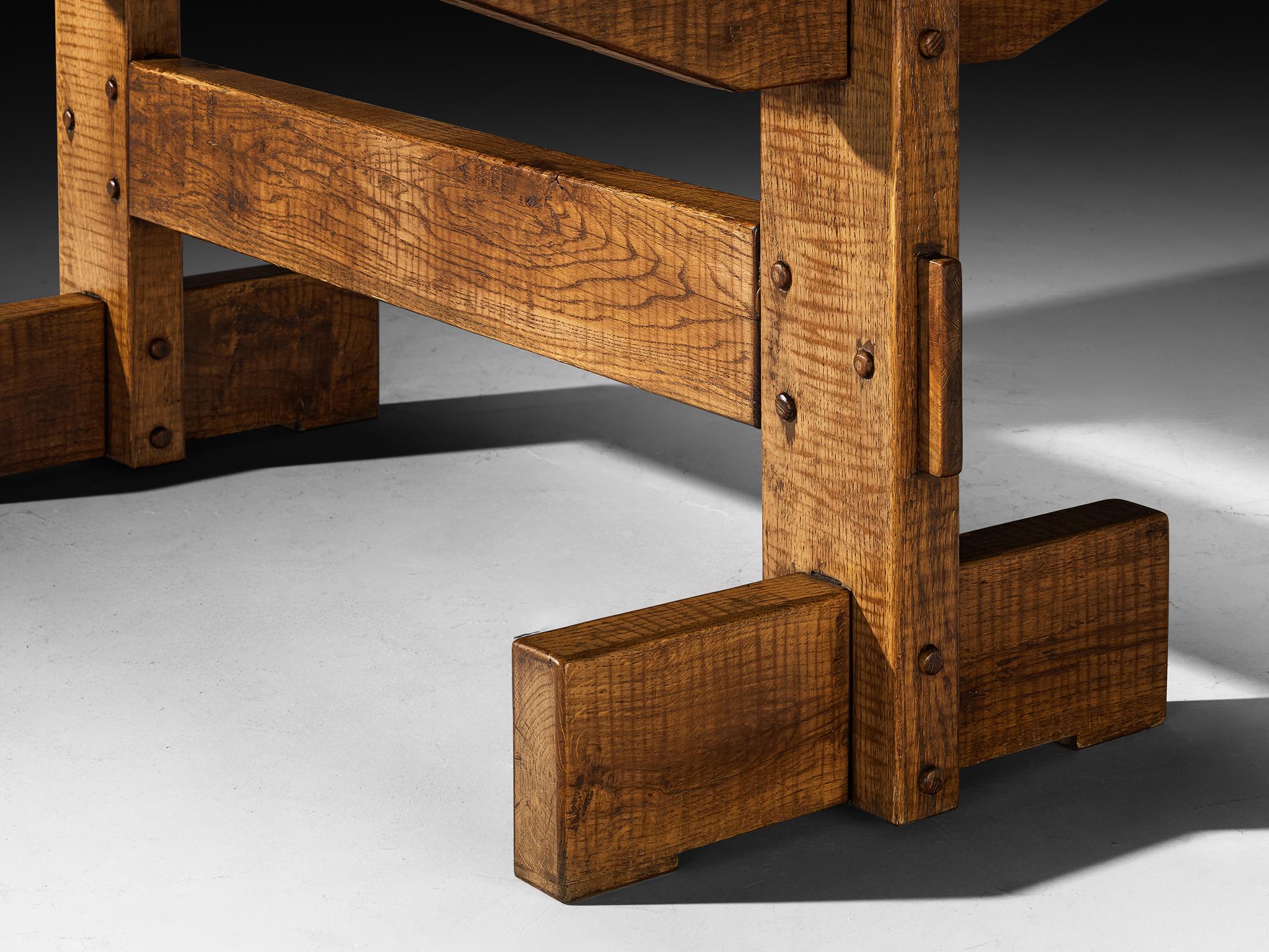 Giuseppe Rivadossi for Officina Rivadossi Dining Table in Oak For Sale 3