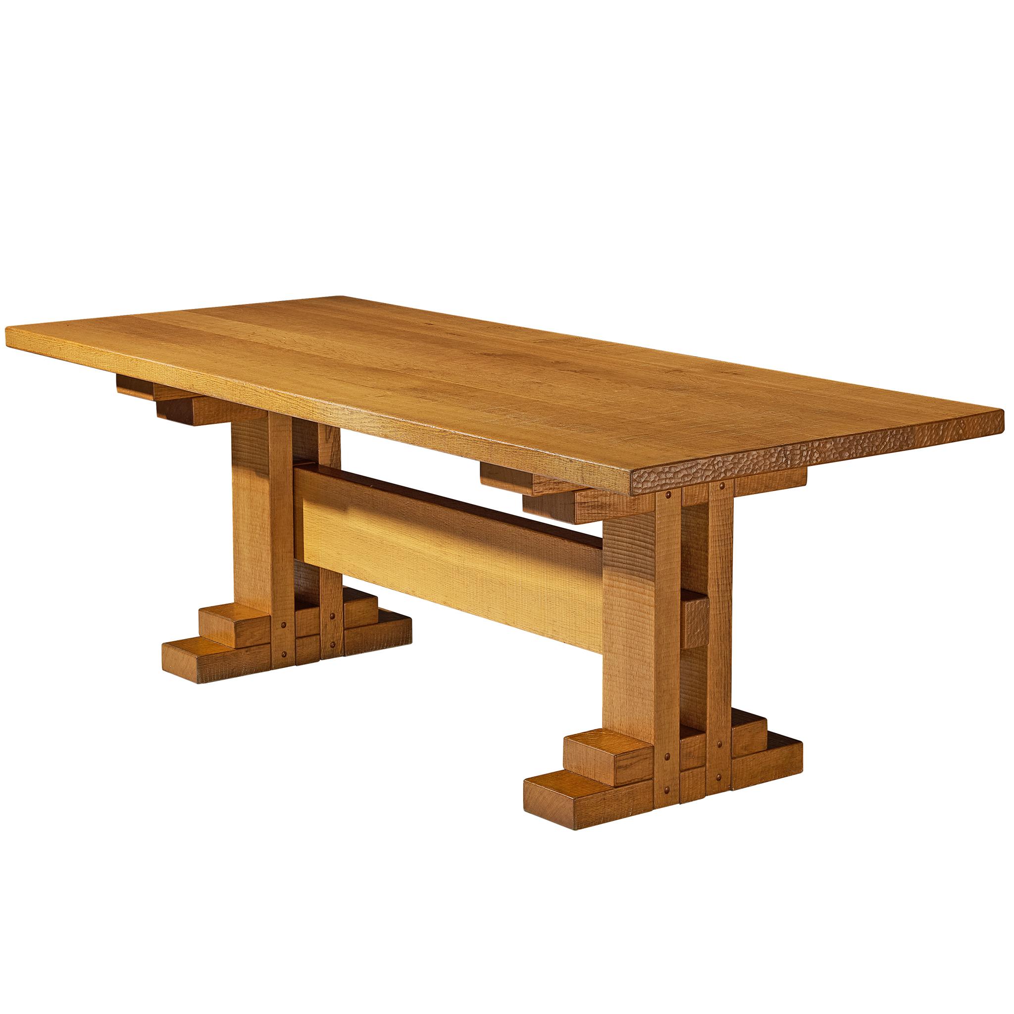Giuseppe Rivadossi for Officina Rivadossi Dining Table in Oak