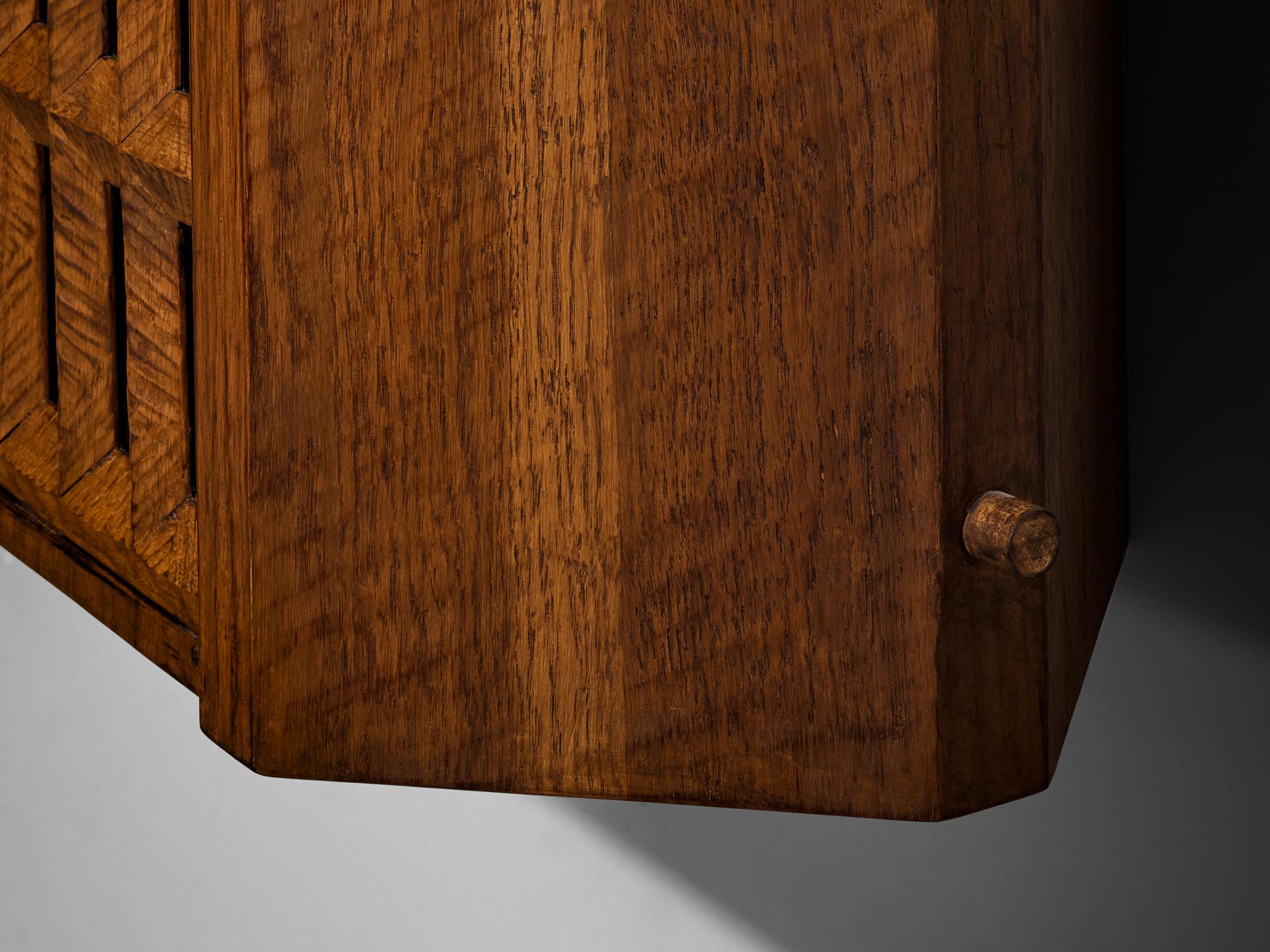 Giuseppe Rivadossi pour Officina Rivadossi Armoires suspendues en Oak Oak et verre 3
