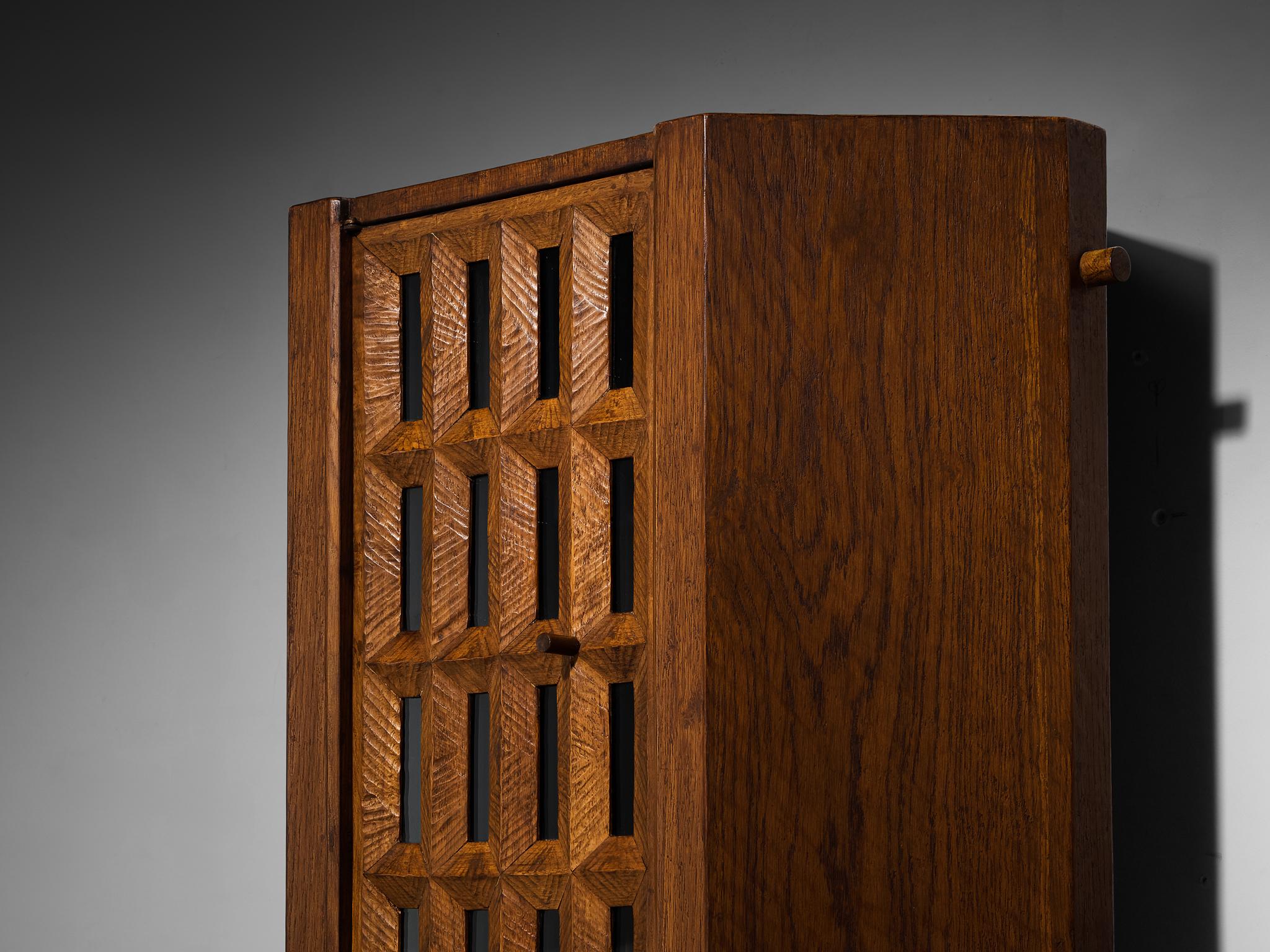 Giuseppe Rivadossi pour Officina Rivadossi Armoires suspendues en Oak Oak et verre 4