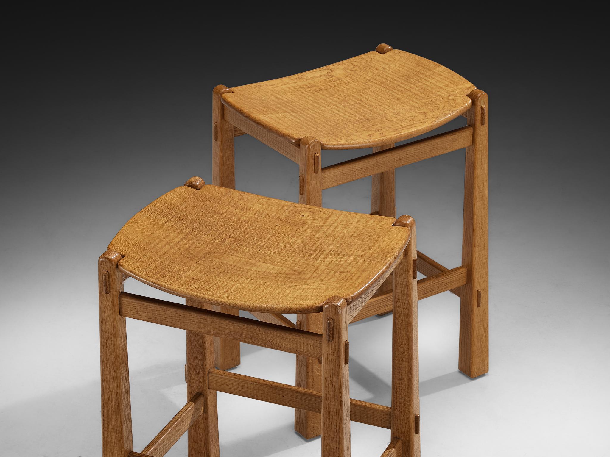 Giuseppe Rivadossi for Officina Rivadossi High Bar Stools in Oak in vendita 4