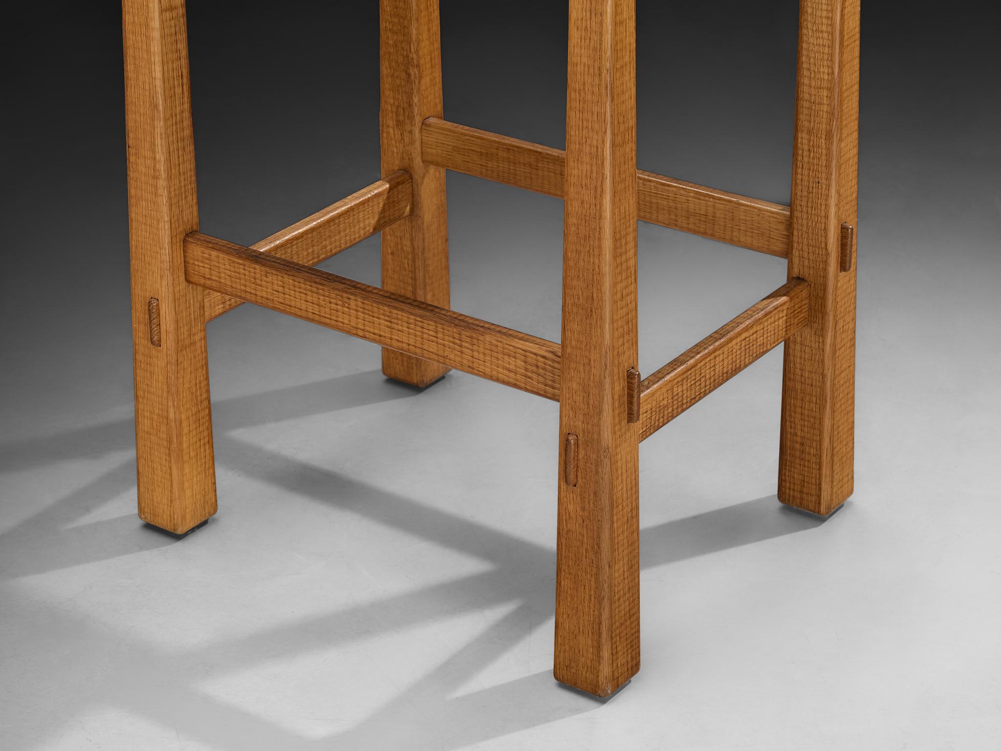 Giuseppe Rivadossi for Officina Rivadossi High Bar Stools in Oak In condizioni buone in vendita a Waalwijk, NL