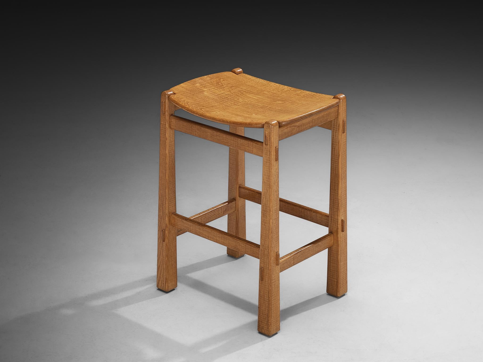 Quercia Giuseppe Rivadossi for Officina Rivadossi High Bar Stools in Oak in vendita