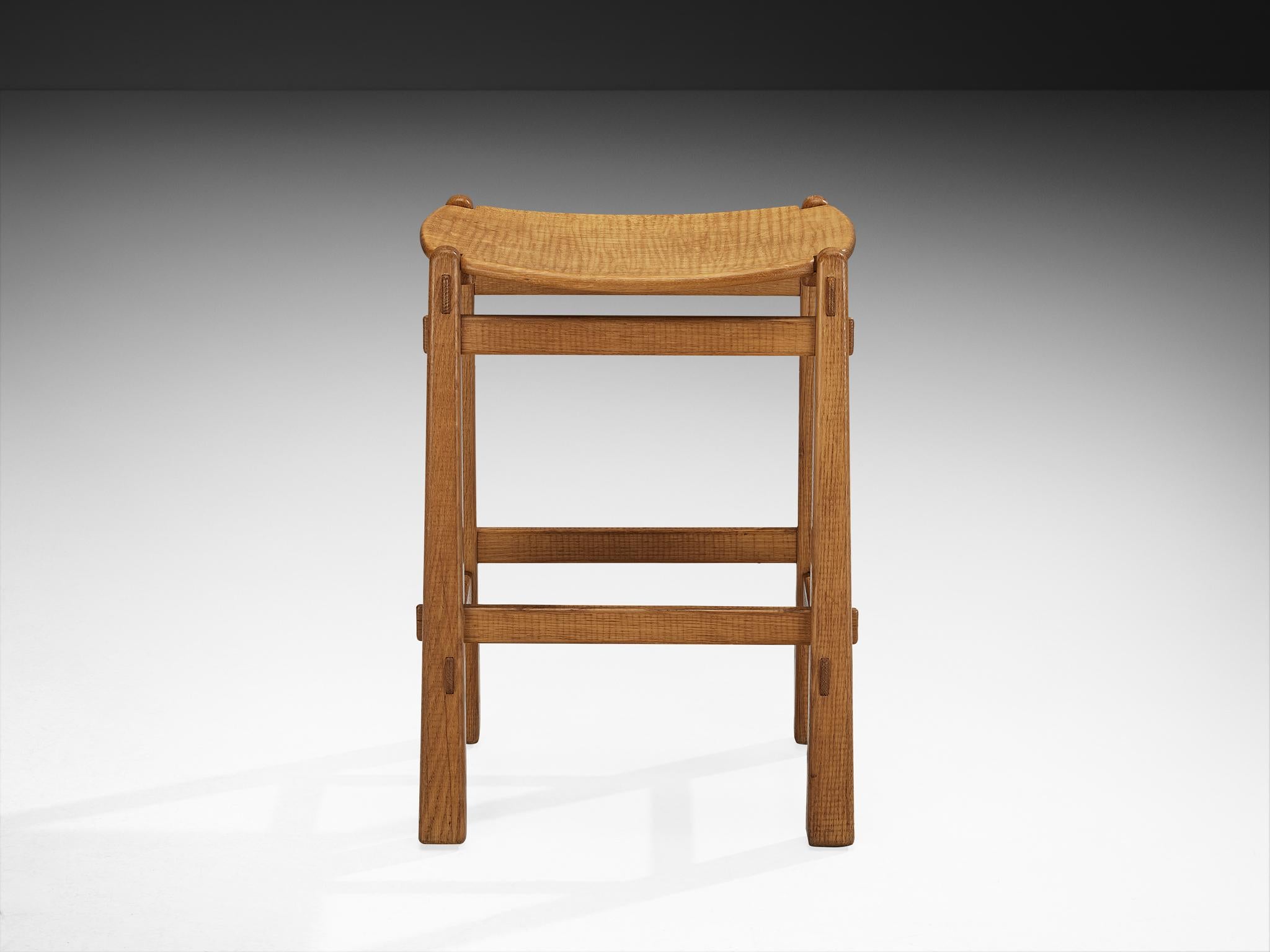 Giuseppe Rivadossi for Officina Rivadossi High Bar Stools in Oak in vendita 1