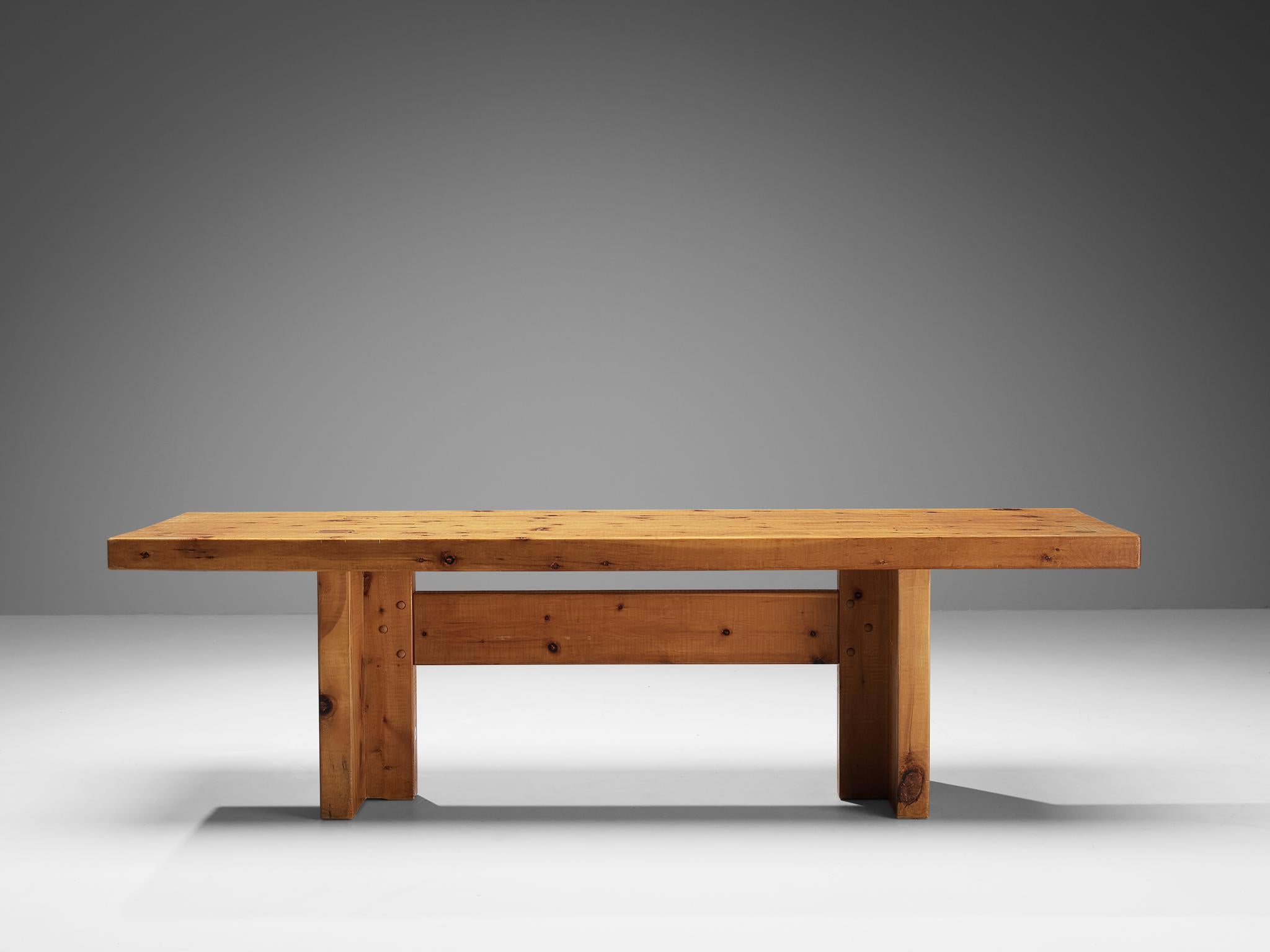 Post-Modern Giuseppe Rivadossi for Officina Rivadossi Large Dining Table in Pine  For Sale