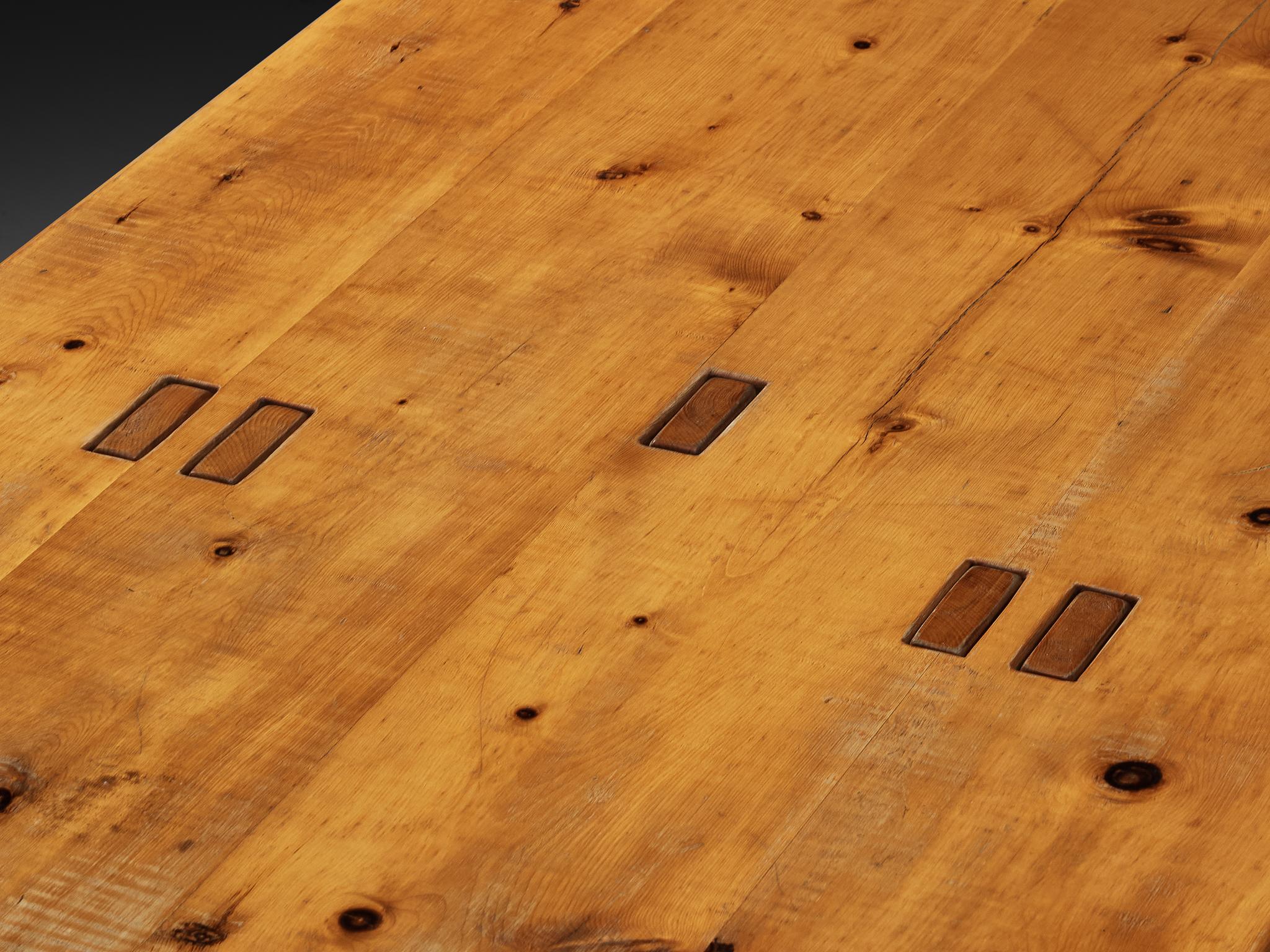 Giuseppe Rivadossi for Officina Rivadossi Large Dining Table in Pine For Sale 3