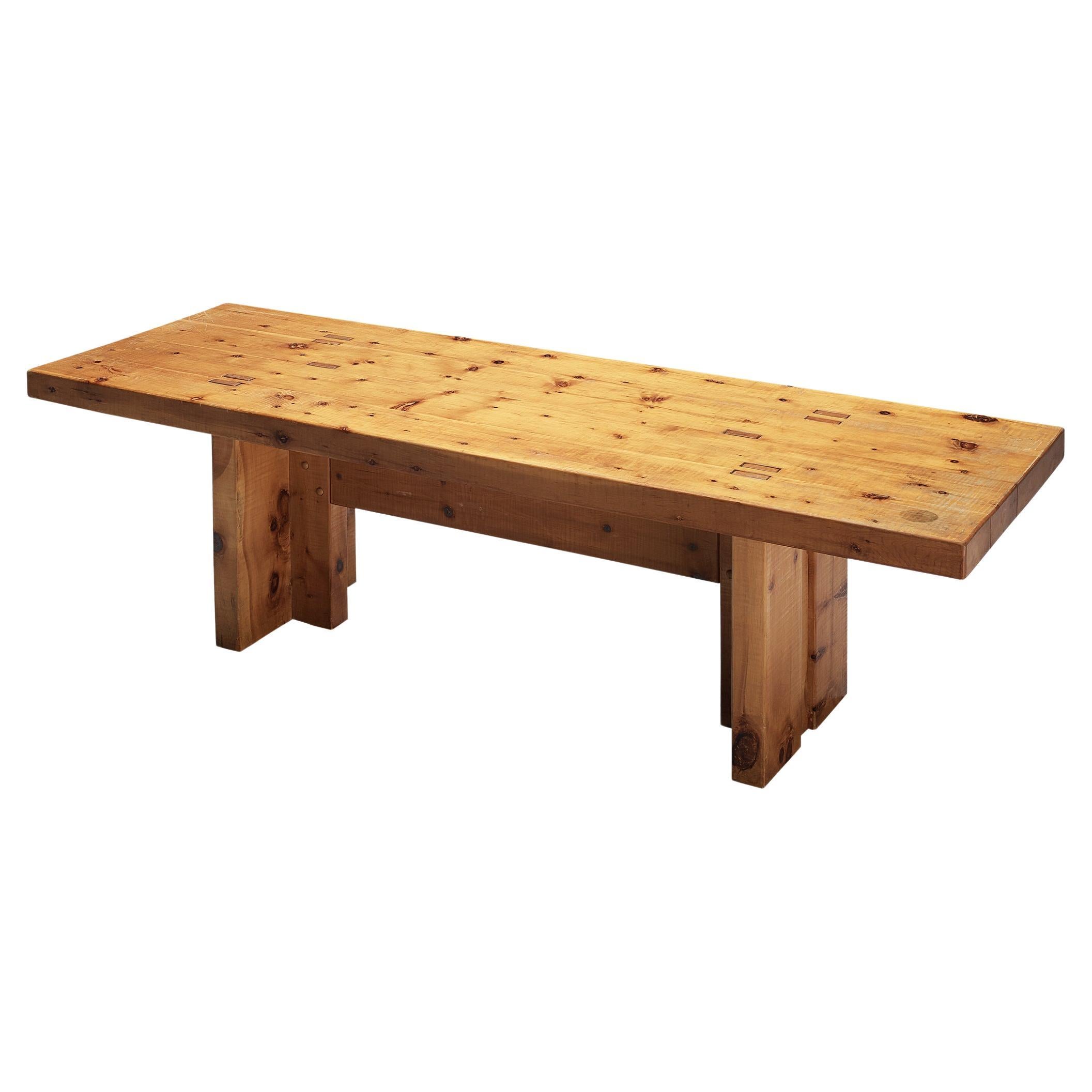 Giuseppe Rivadossi for Officina Rivadossi Large Dining Table in Pine 