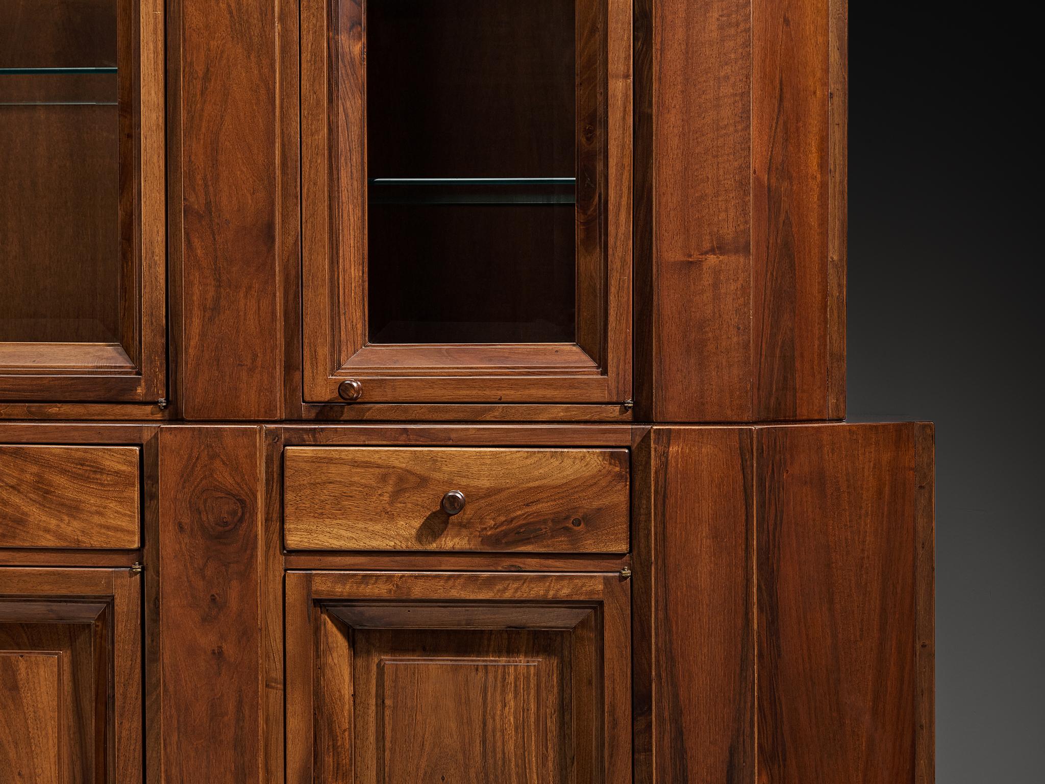 Mid-Century Modern Giuseppe Rivadossi for Officina Rivadossi Library in Walnut For Sale