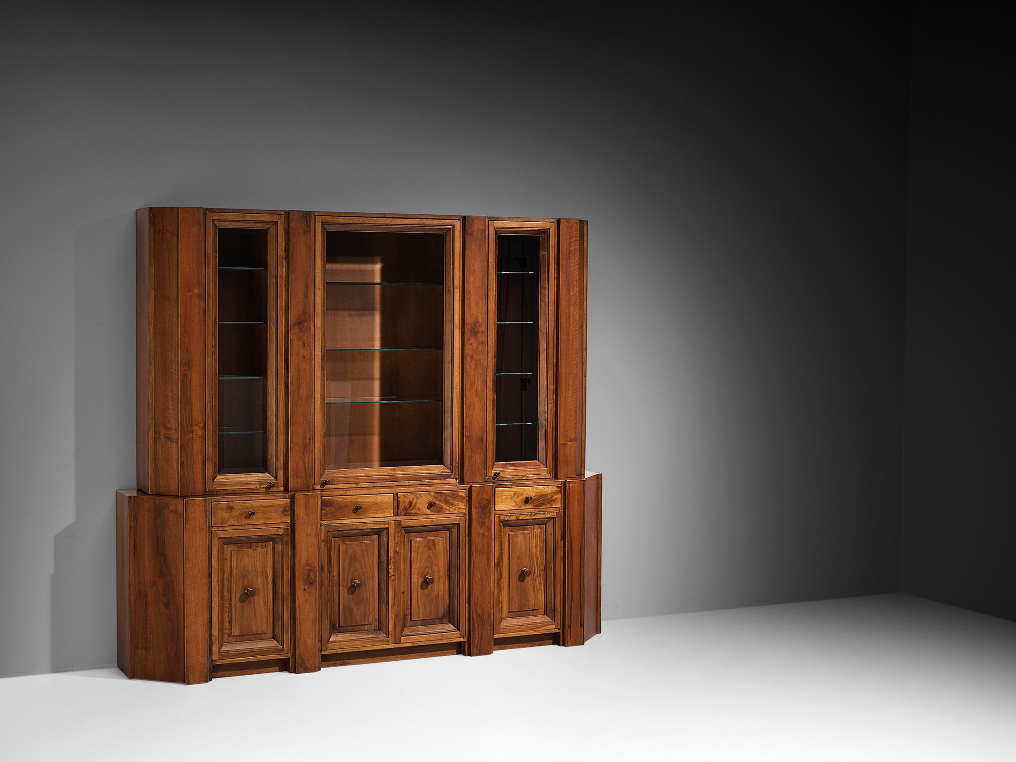 Italian Giuseppe Rivadossi for Officina Rivadossi Library in Walnut For Sale