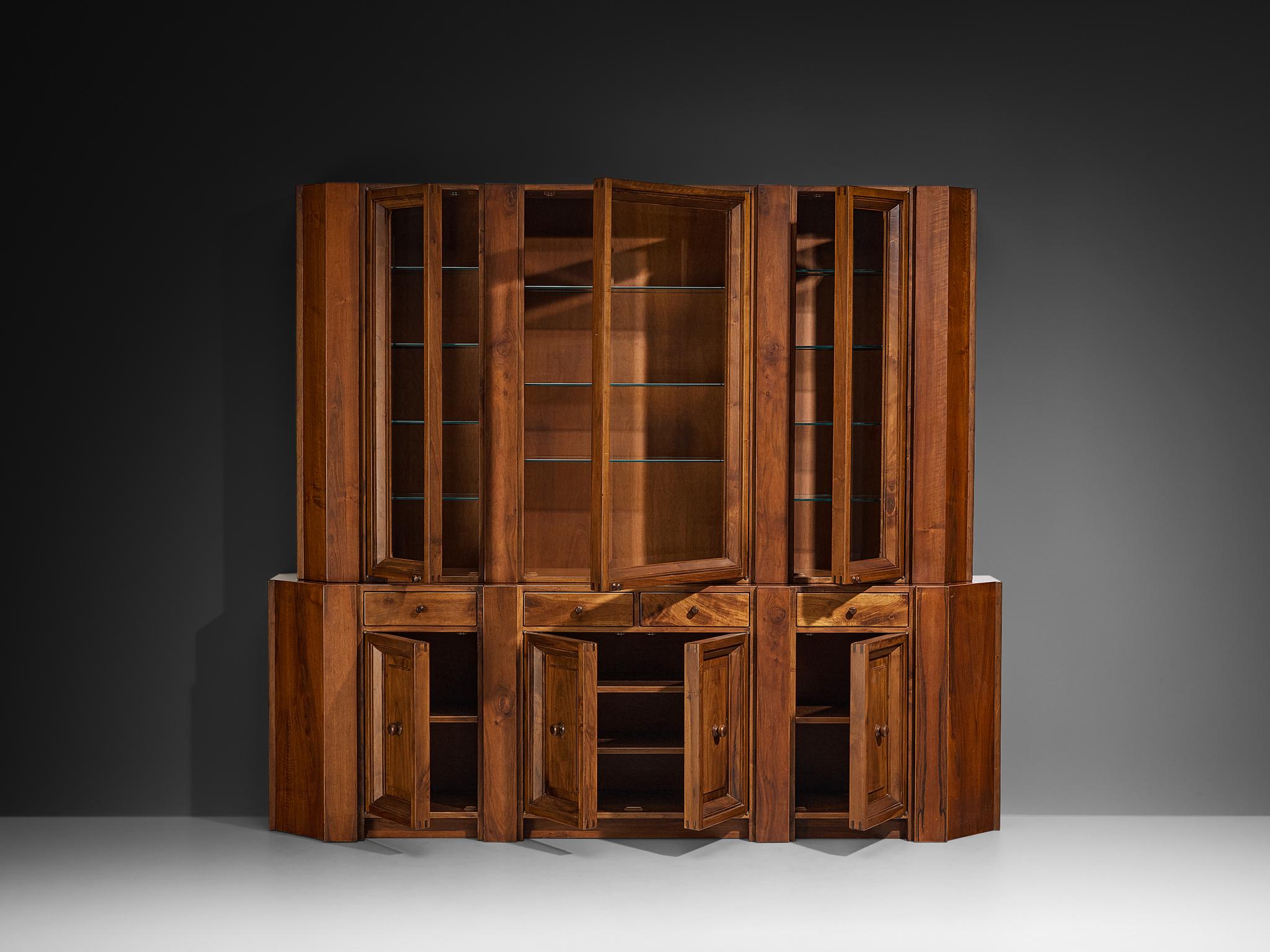 Giuseppe Rivadossi for Officina Rivadossi Library in Walnut For Sale 2