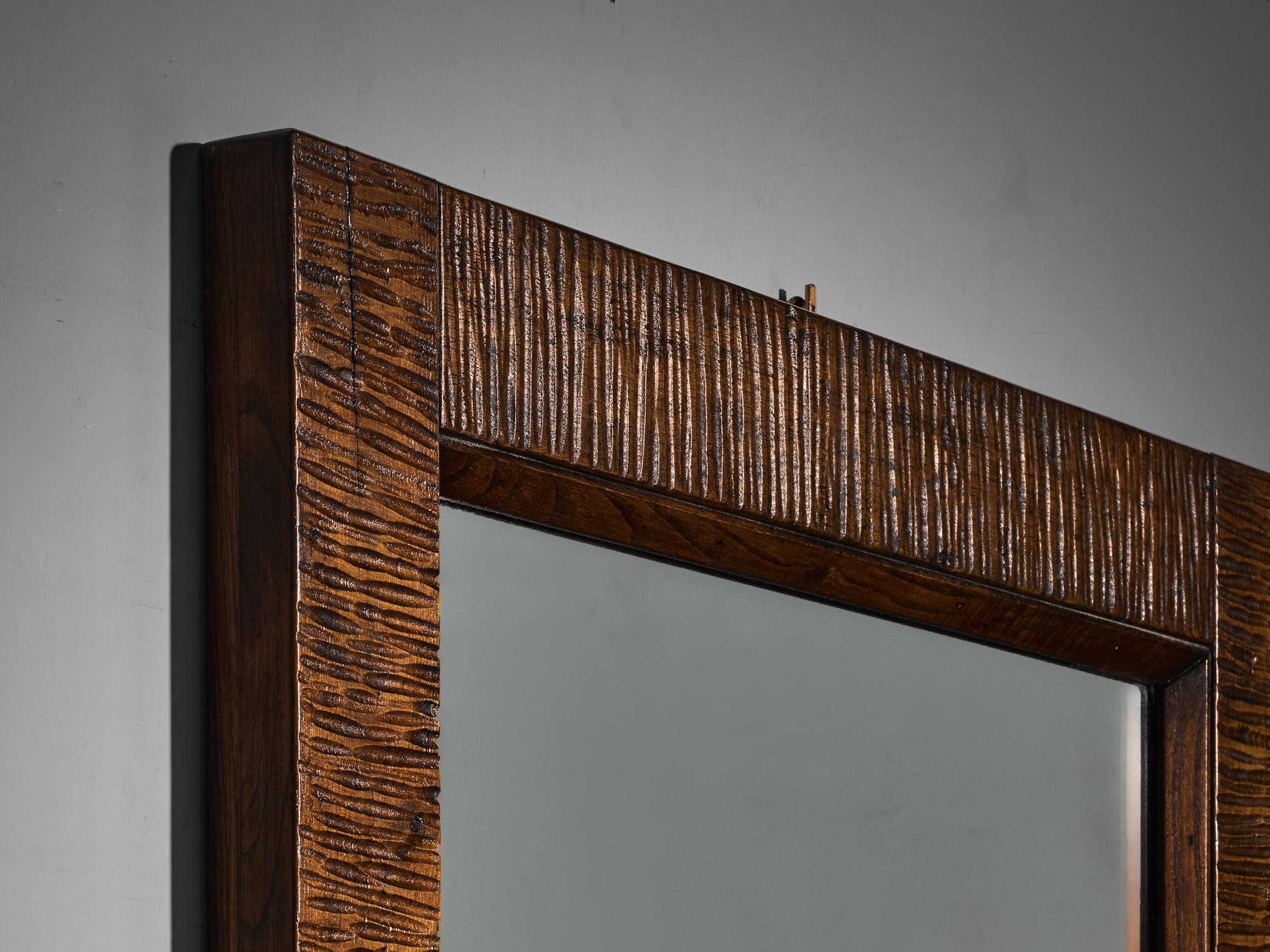 Italian Giuseppe Rivadossi for Officina Rivadossi Mirror with Walnut Frame
