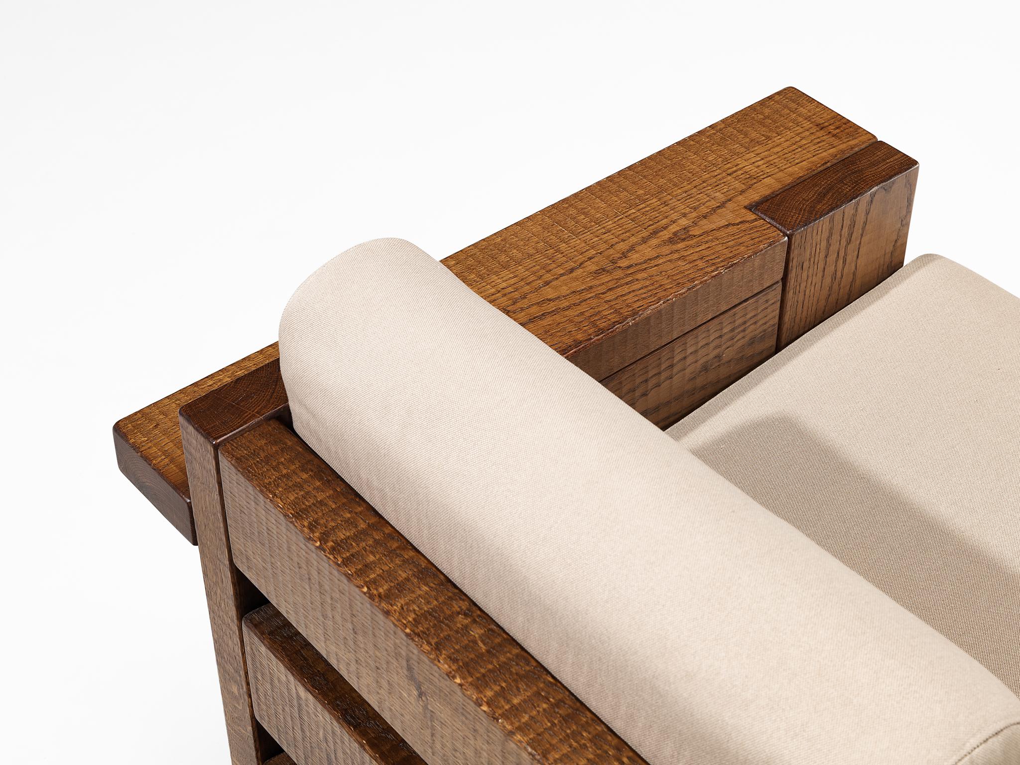 Giuseppe Rivadossi for Officina Rivadossi Pair of Lounge Chairs in Oak 3