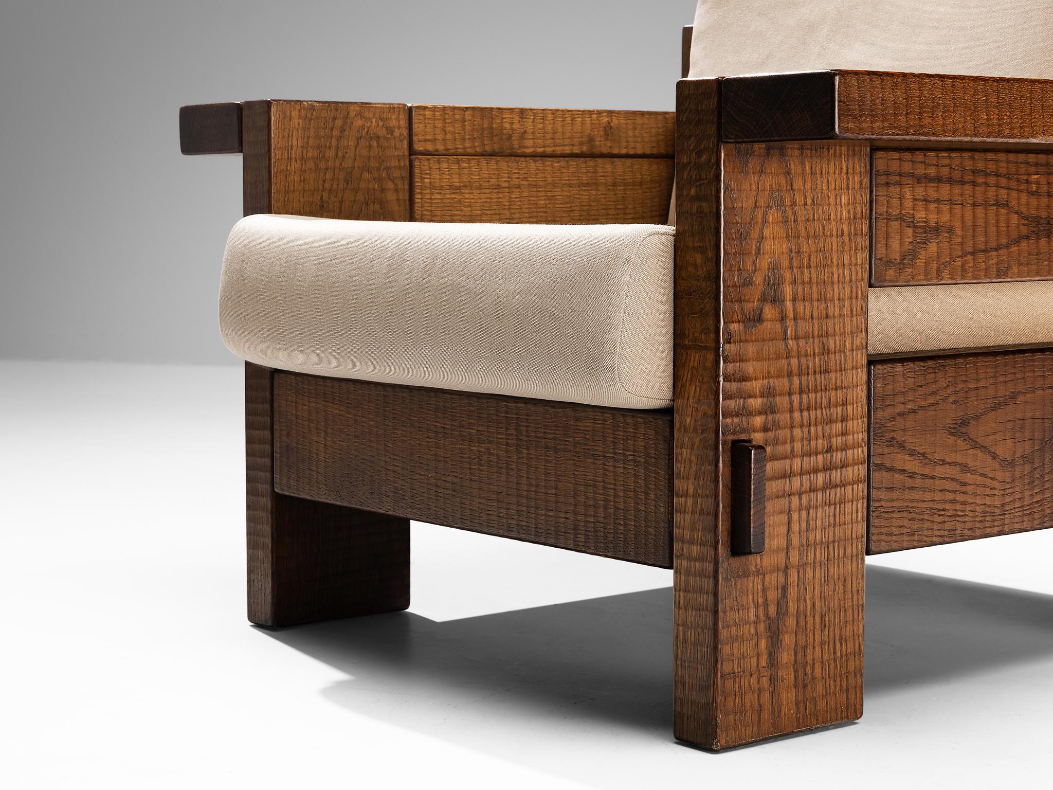 Post-Modern Giuseppe Rivadossi for Officina Rivadossi Pair of Lounge Chairs in Oak