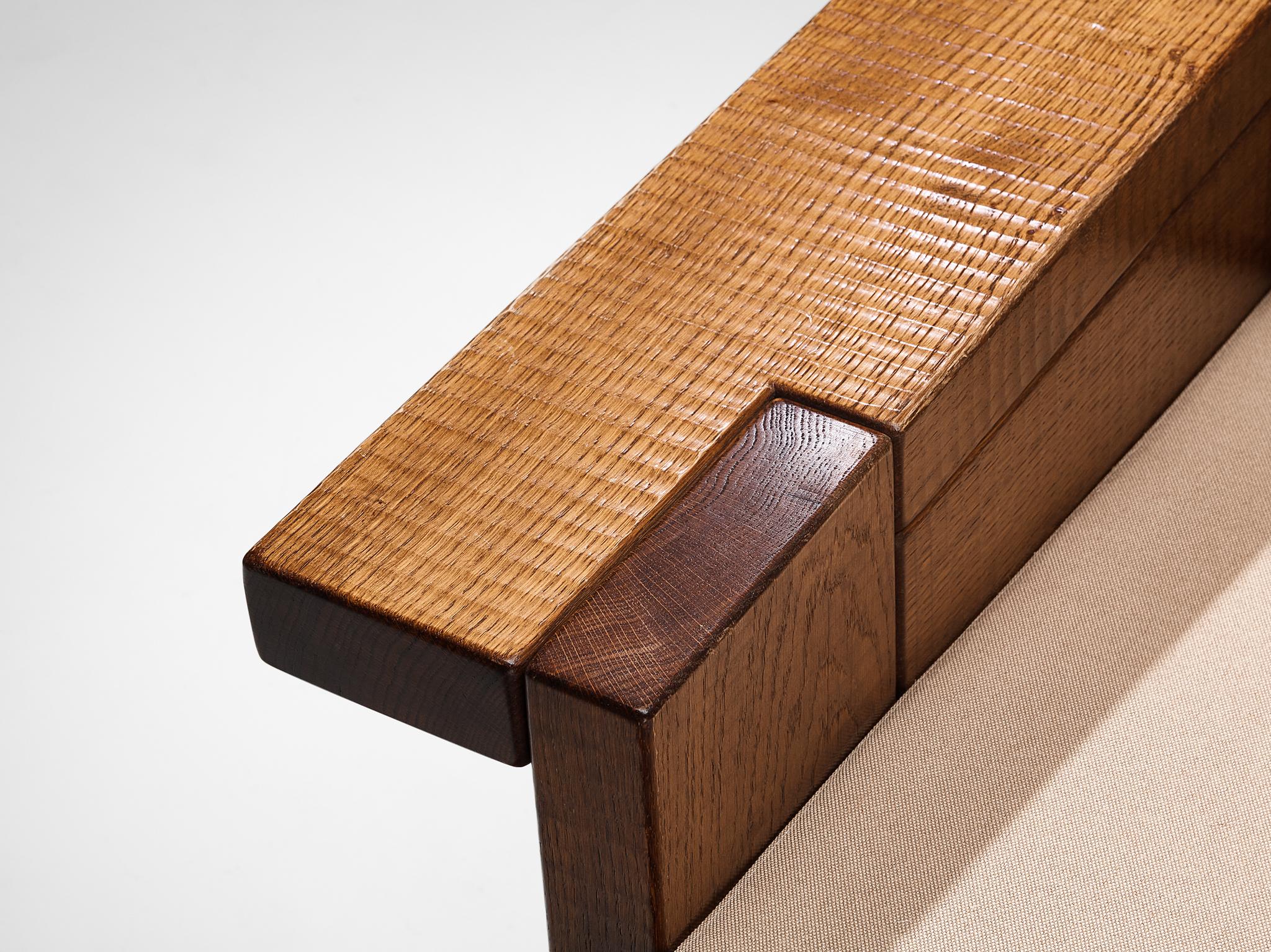 Italian Giuseppe Rivadossi for Officina Rivadossi Pair of Lounge Chairs in Oak