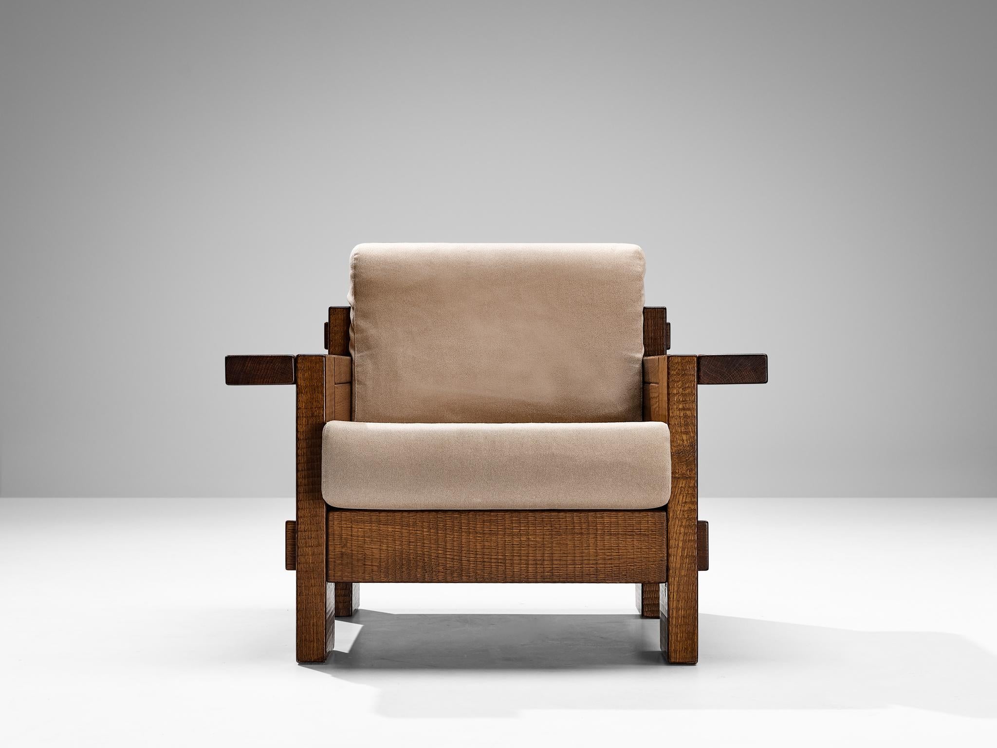 Giuseppe Rivadossi for Officina Rivadossi Pair of Lounge Chairs in Oak 2