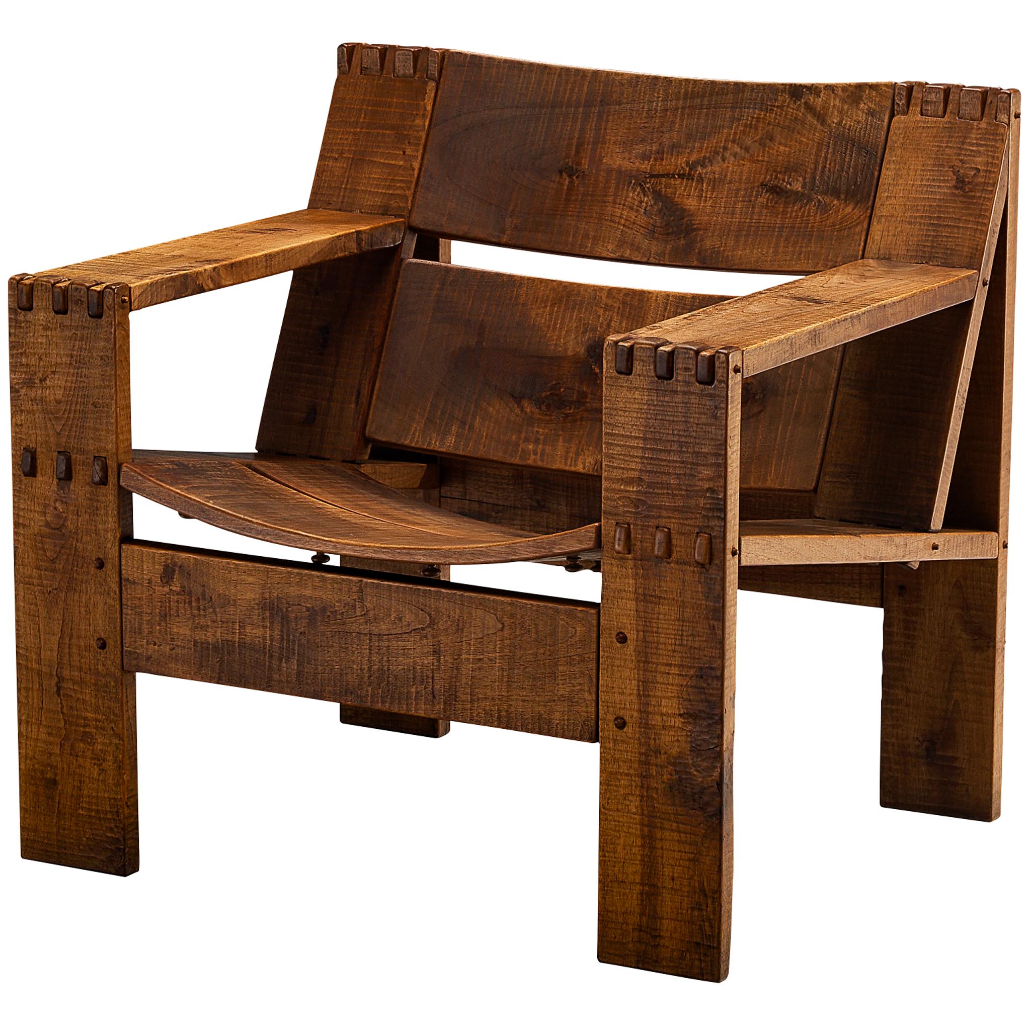 Giuseppe Rivadossi pour Officina Rivadossi Chaise longue 'Rocca' en noyer en vente