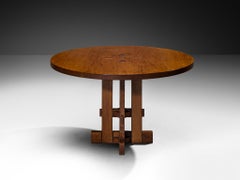Giuseppe Rivadossi pour Officina Rivadossi : table à manger ronde en chêne