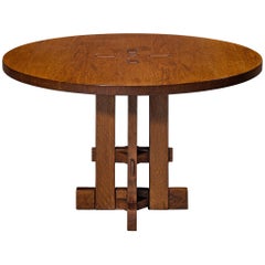 Giuseppe Rivadossi for Officina Rivadossi Round Dining Table in Oak