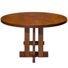 Giuseppe Rivadossi pour Officina Rivadossi : table à manger ronde en chêne