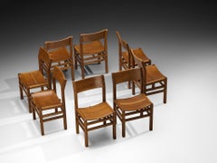 Giuseppe Rivadossi para Officina Rivadossi: juego de ocho sillas de comedor de roble
