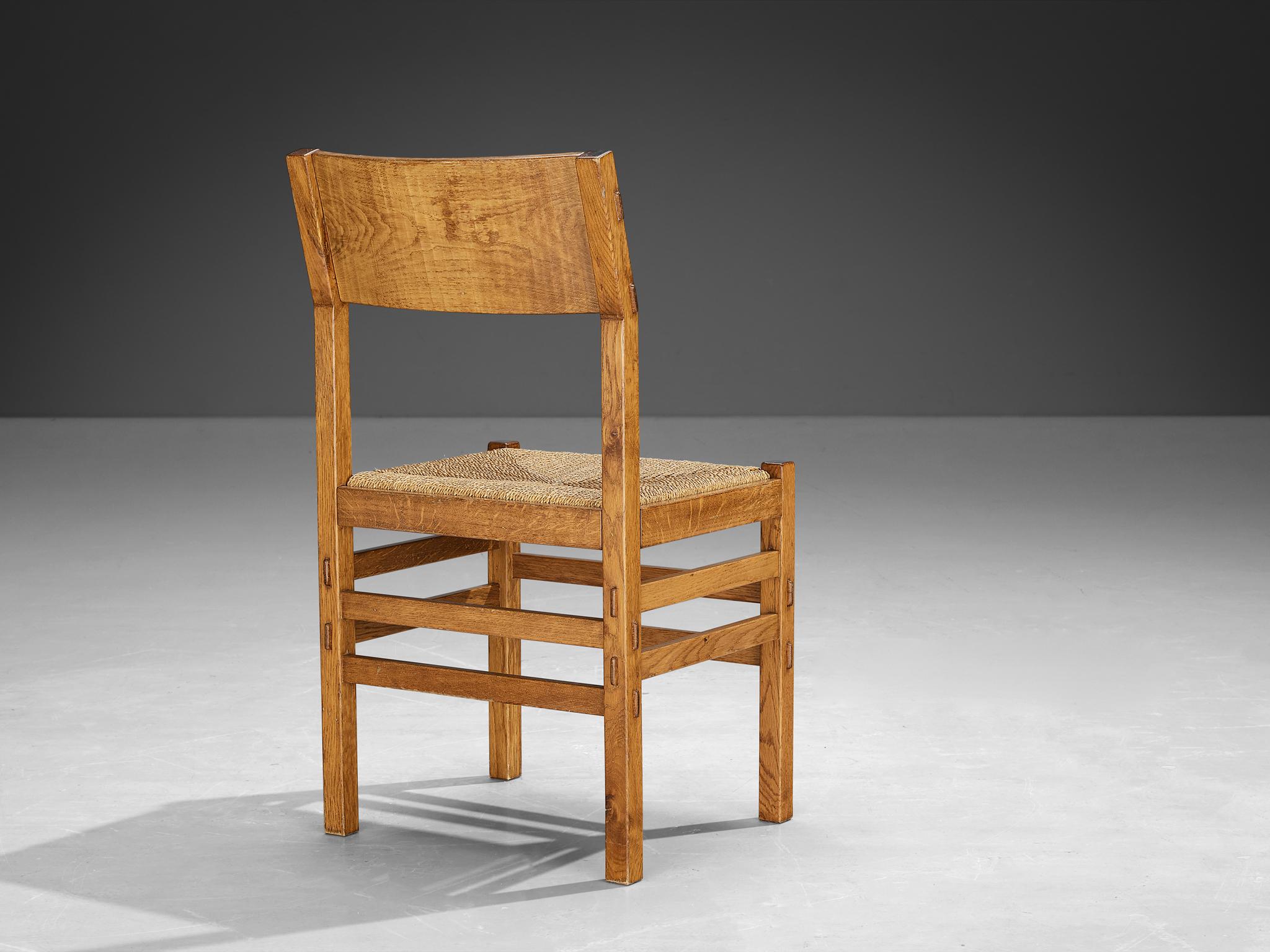 Giuseppe Rivadossi for Officina Rivadossi Set of Four Dining Chairs in Oak  For Sale 4