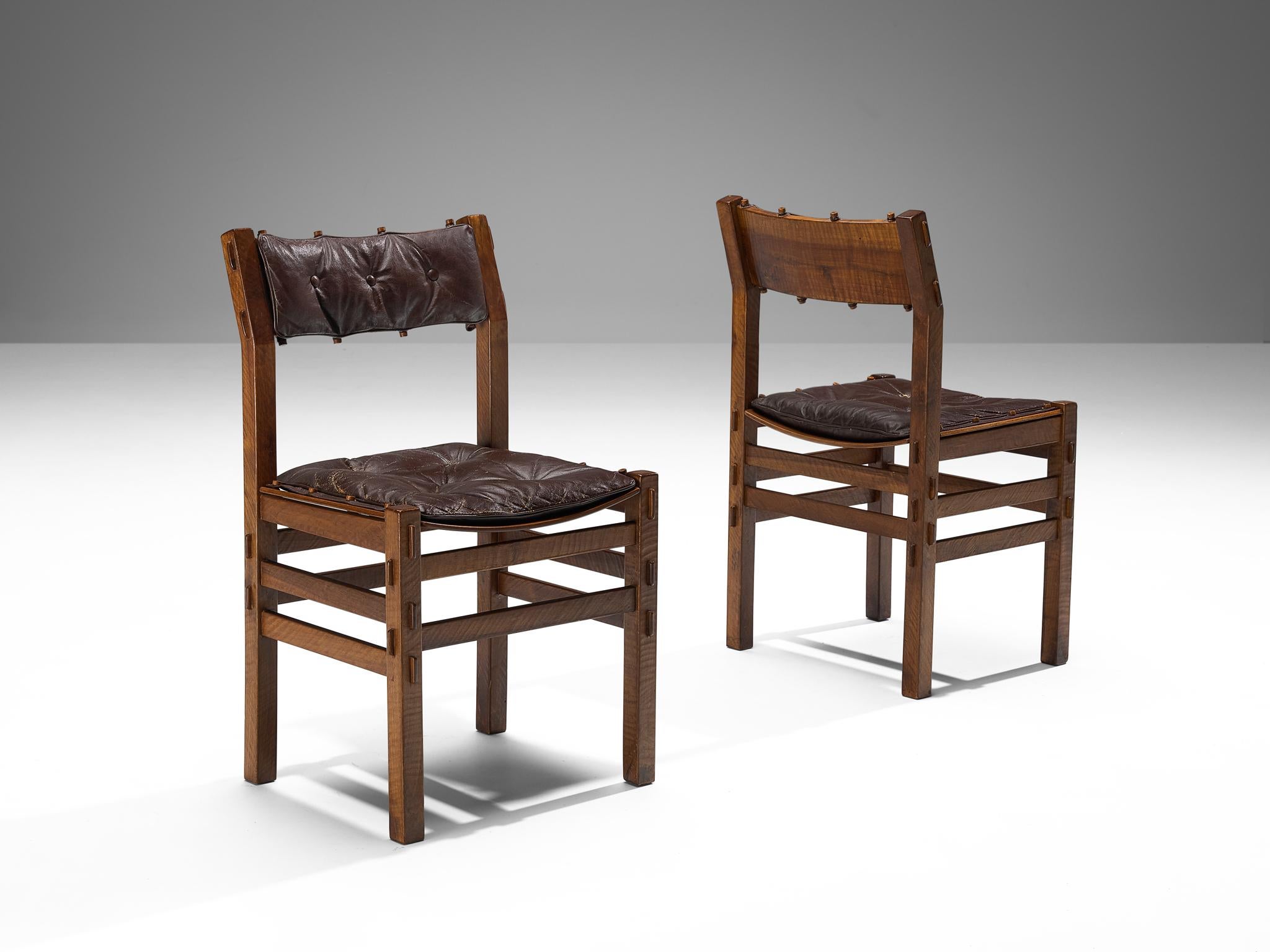 Italian Giuseppe Rivadossi for Officina Rivadossi Set of Six Dining Chairs  For Sale