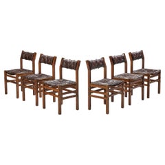 Retro Giuseppe Rivadossi for Officina Rivadossi Set of Six Dining Chairs 