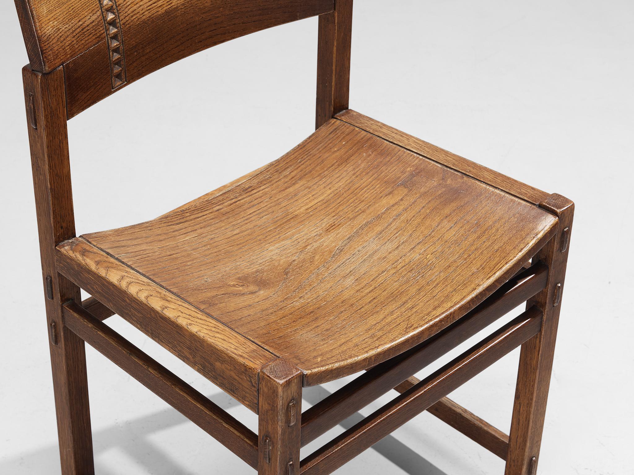 Giuseppe Rivadossi for Officina Rivadossi Set of Six Dining Chairs in Oak 6