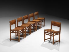 Giuseppe Rivadossi for Officina Rivadossi Set of Six Dining Chairs in Oak