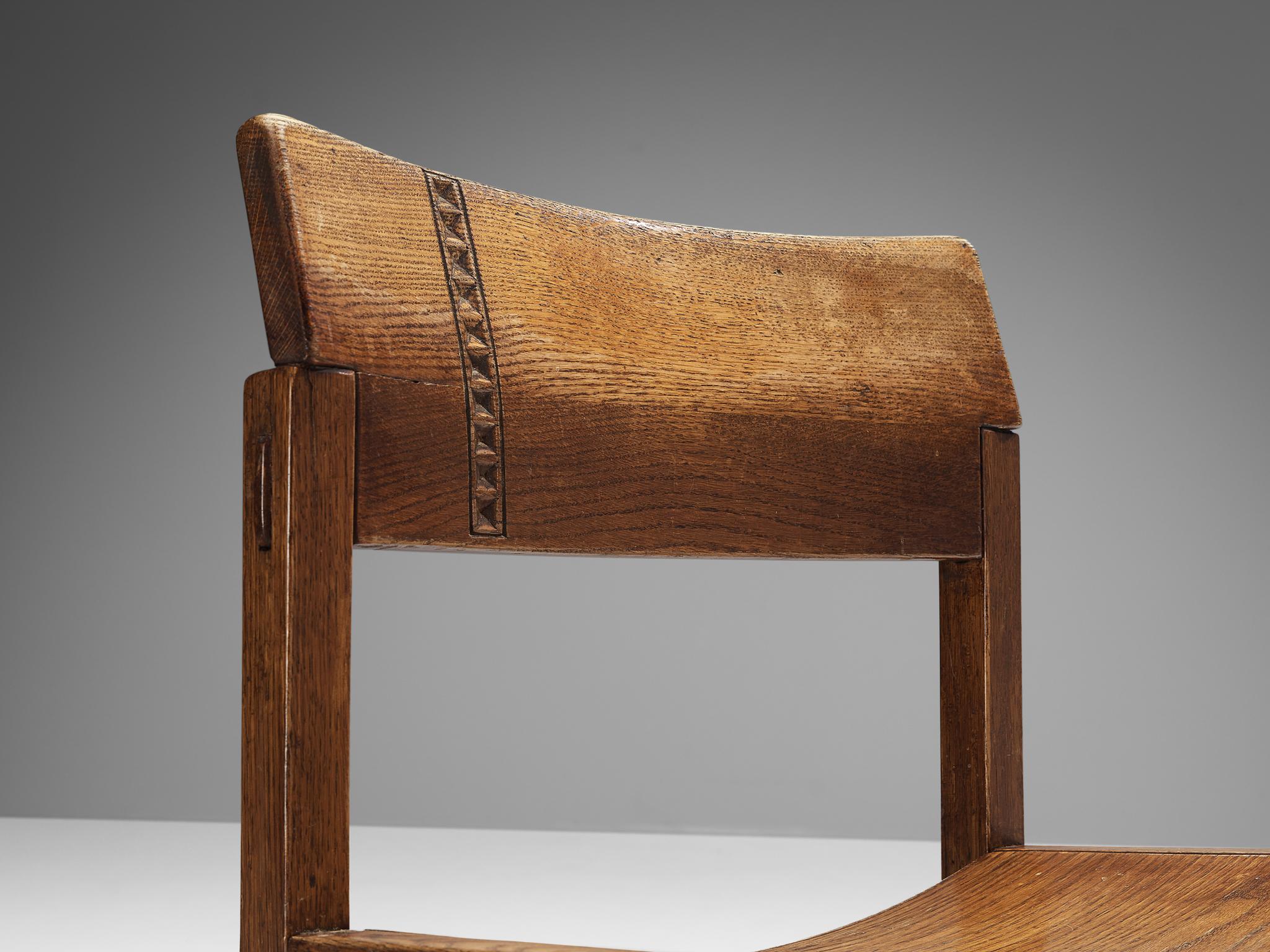 Late 20th Century Giuseppe Rivadossi for Officina Rivadossi Set of Six Dining Chairs in Oak