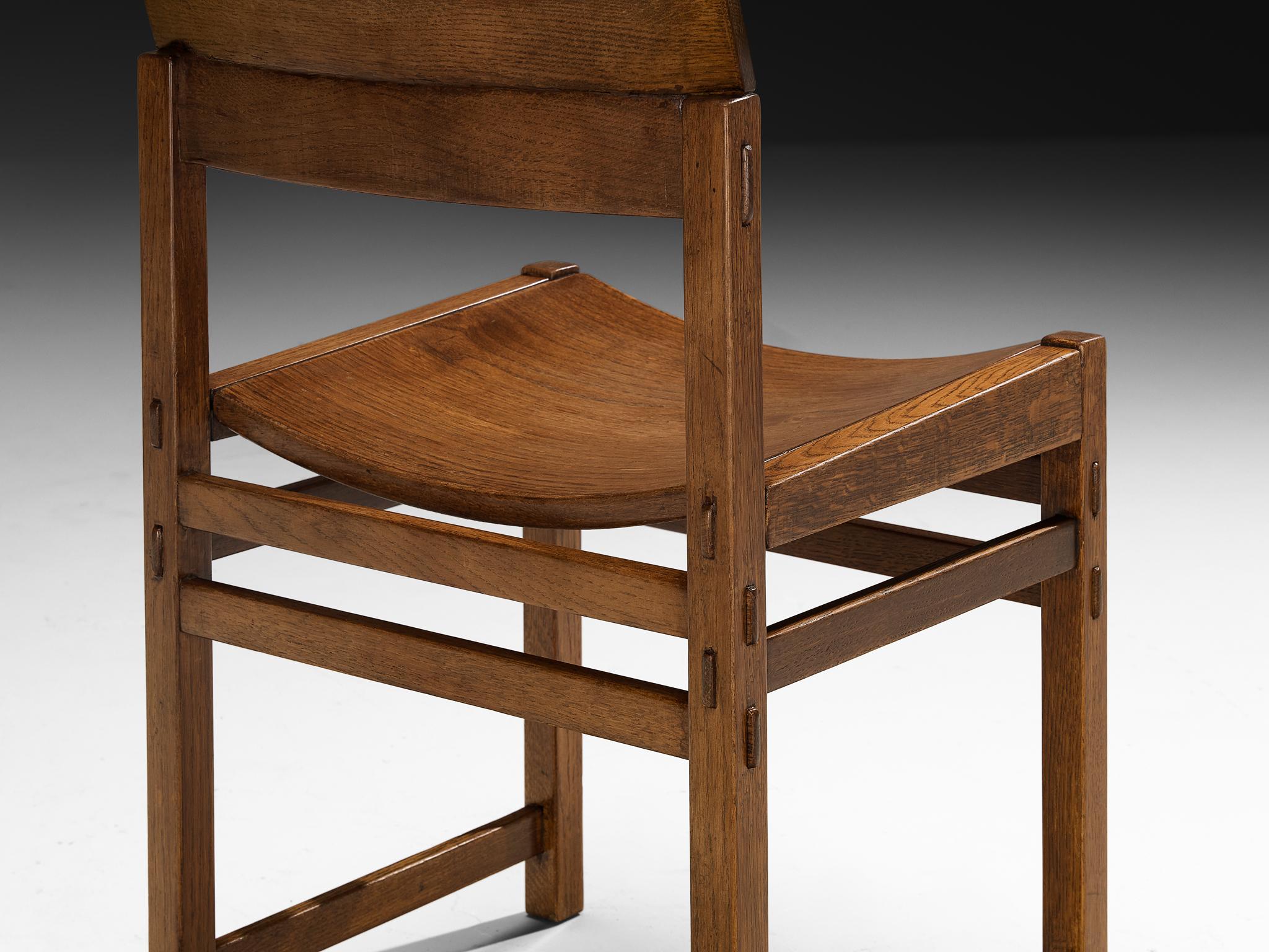 Quercia Giuseppe Rivadossi per Officina Rivadossi Set di sei sedie da pranzo in Oak in vendita