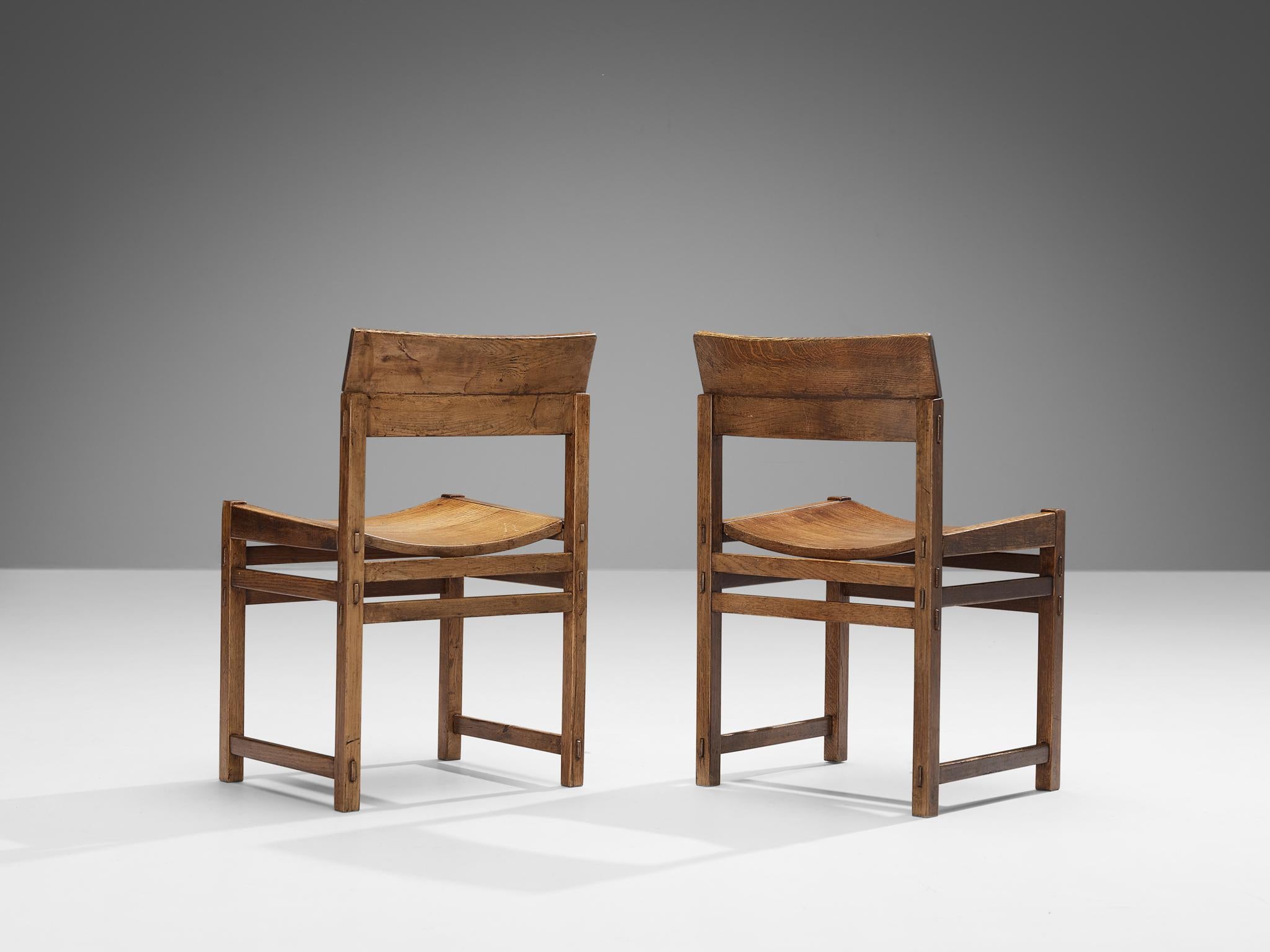 Giuseppe Rivadossi for Officina Rivadossi Set of Six Dining Chairs in Oak 3