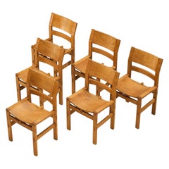 Giuseppe Rivadossi for Officina Rivadossi Set of Six Dining Chairs in Oak