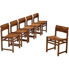 Giuseppe Rivadossi for Officina Rivadossi Set of Six Dining Chairs in Oak