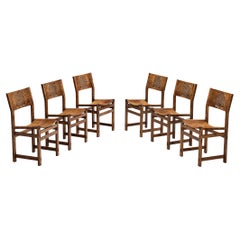 Giuseppe Rivadossi for Officina Rivadossi Set of Six Dining Chairs in Oak 