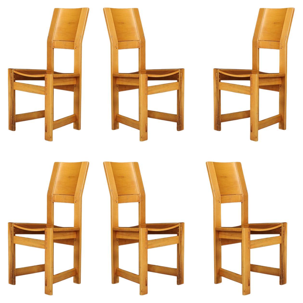 Giuseppe Rivadossi for Officina Rivadossi – Set of Six Sculptural Dining Chairs