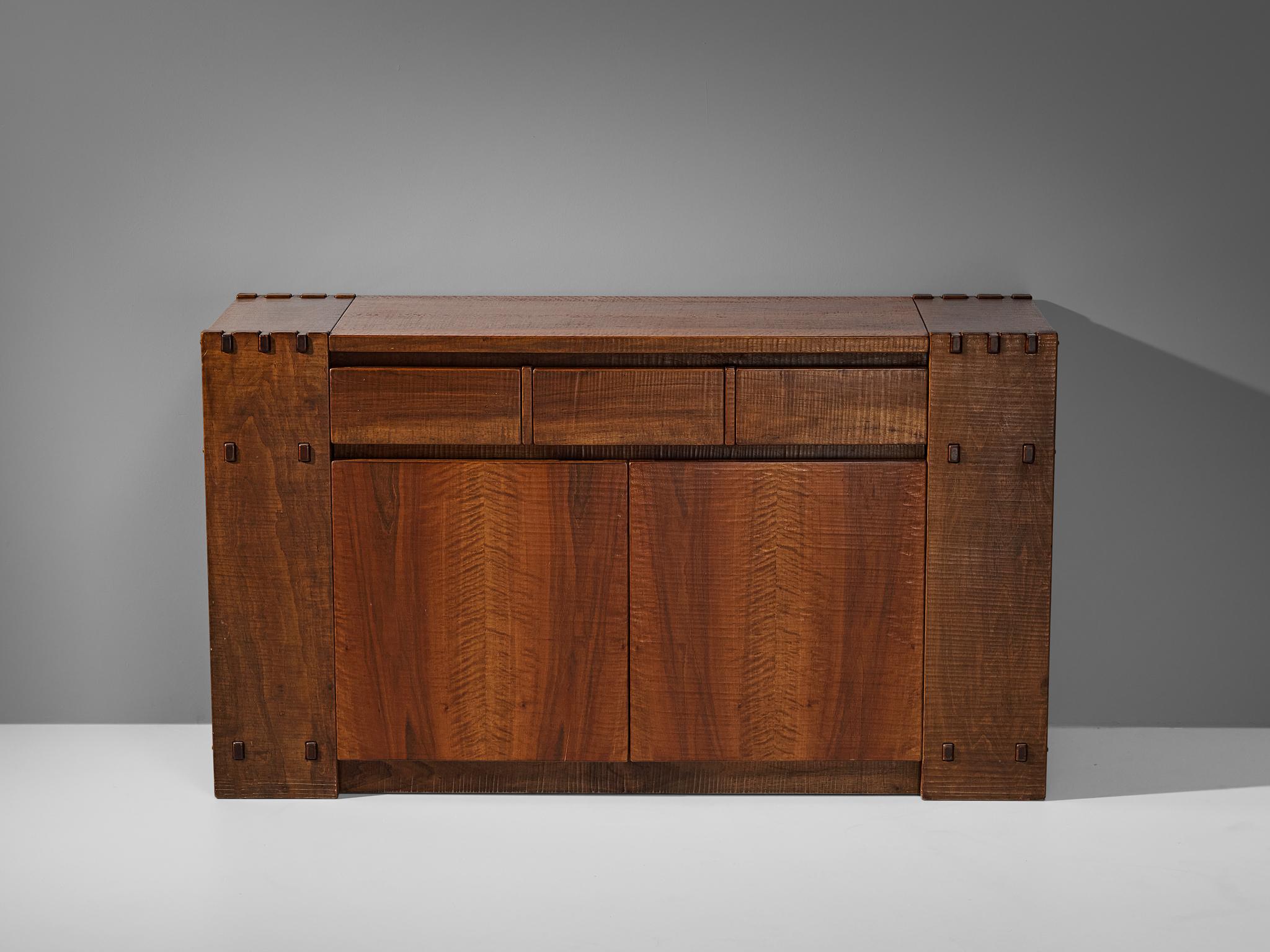 Mid-Century Modern Giuseppe Rivadossi for Officina Rivadossi Sideboard in Walnut  For Sale